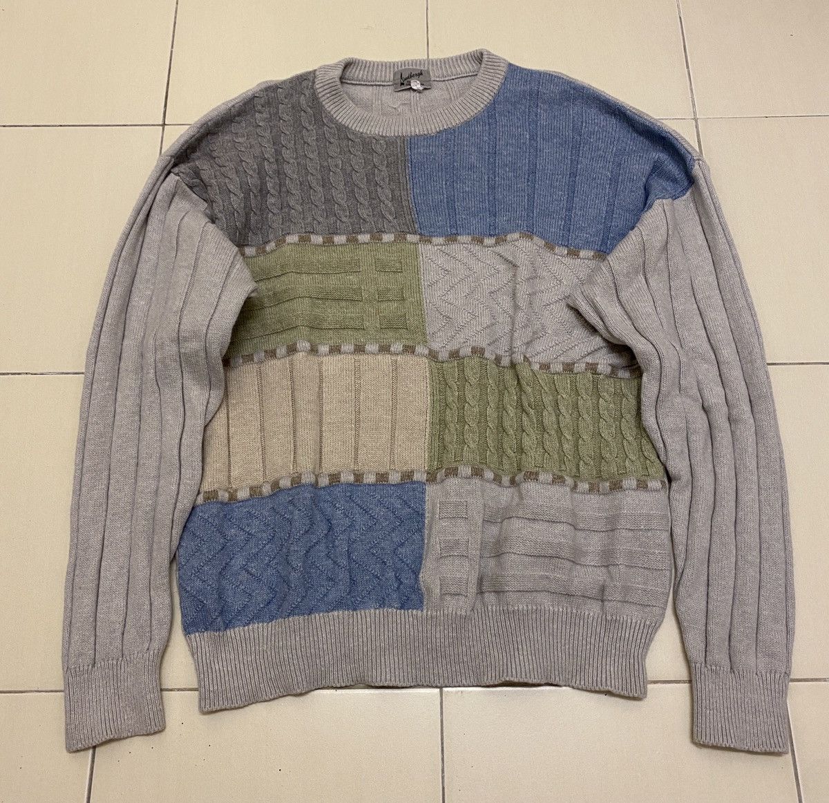 Lindbergh 🔥QUICK SALE🔥 Vtg Lindbergh Multicolor Cable Knit Sweater Size US L / EU 52-54 / 3 - 1 Thumbnail
