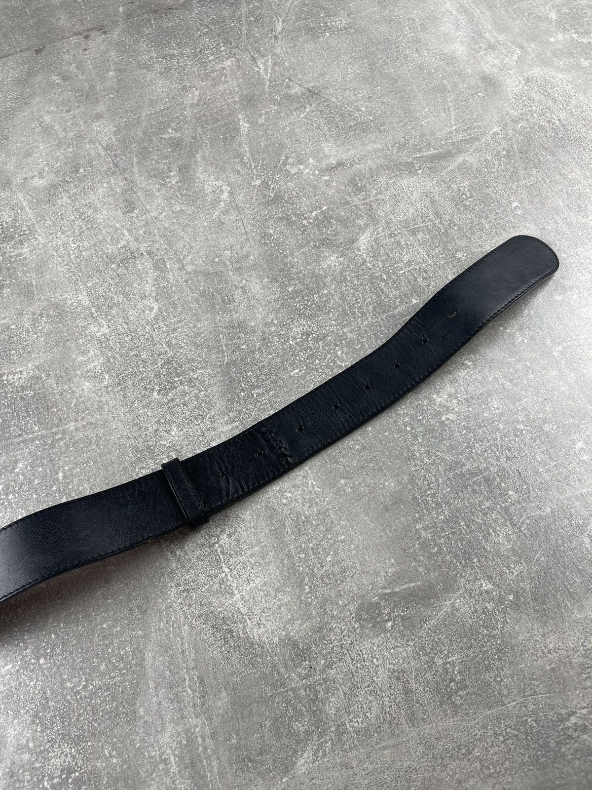 Other Lion Belts Y2K Distressed Stitch Black Leather Belt Size ONE SIZE - 5 Thumbnail