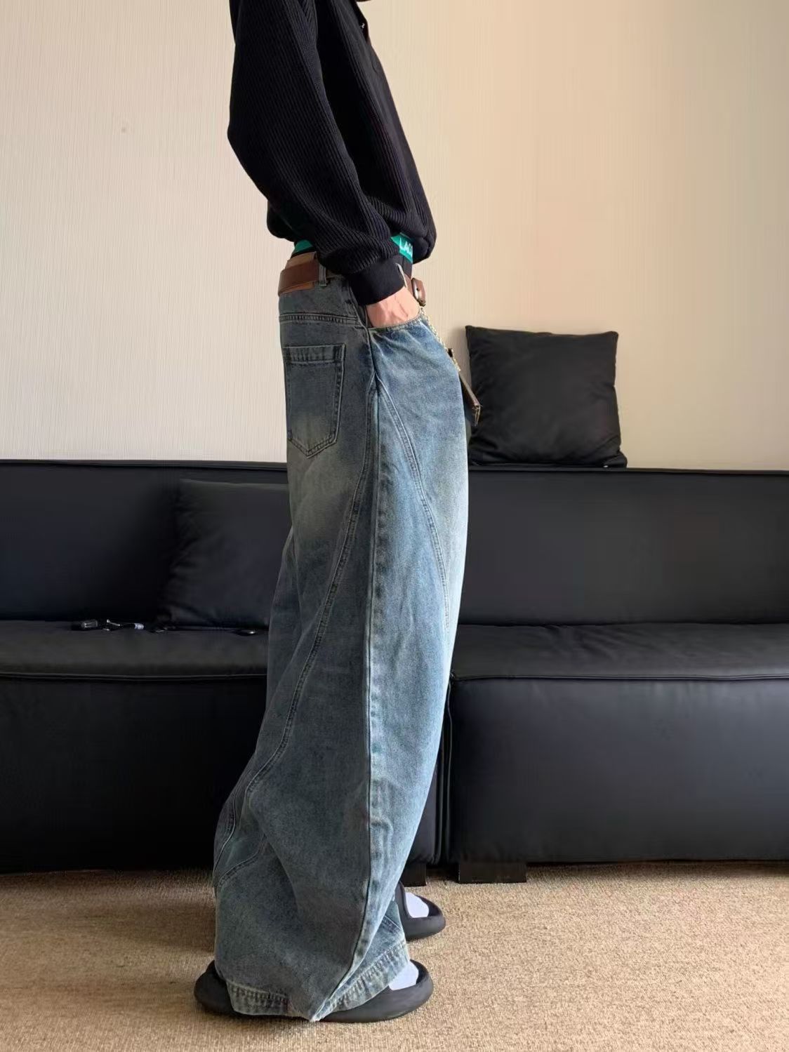 Japanese Brand × Jean American Street Washed Vintage Straight Scimitar Jeans Size US 32 / EU 48 - 3 Thumbnail