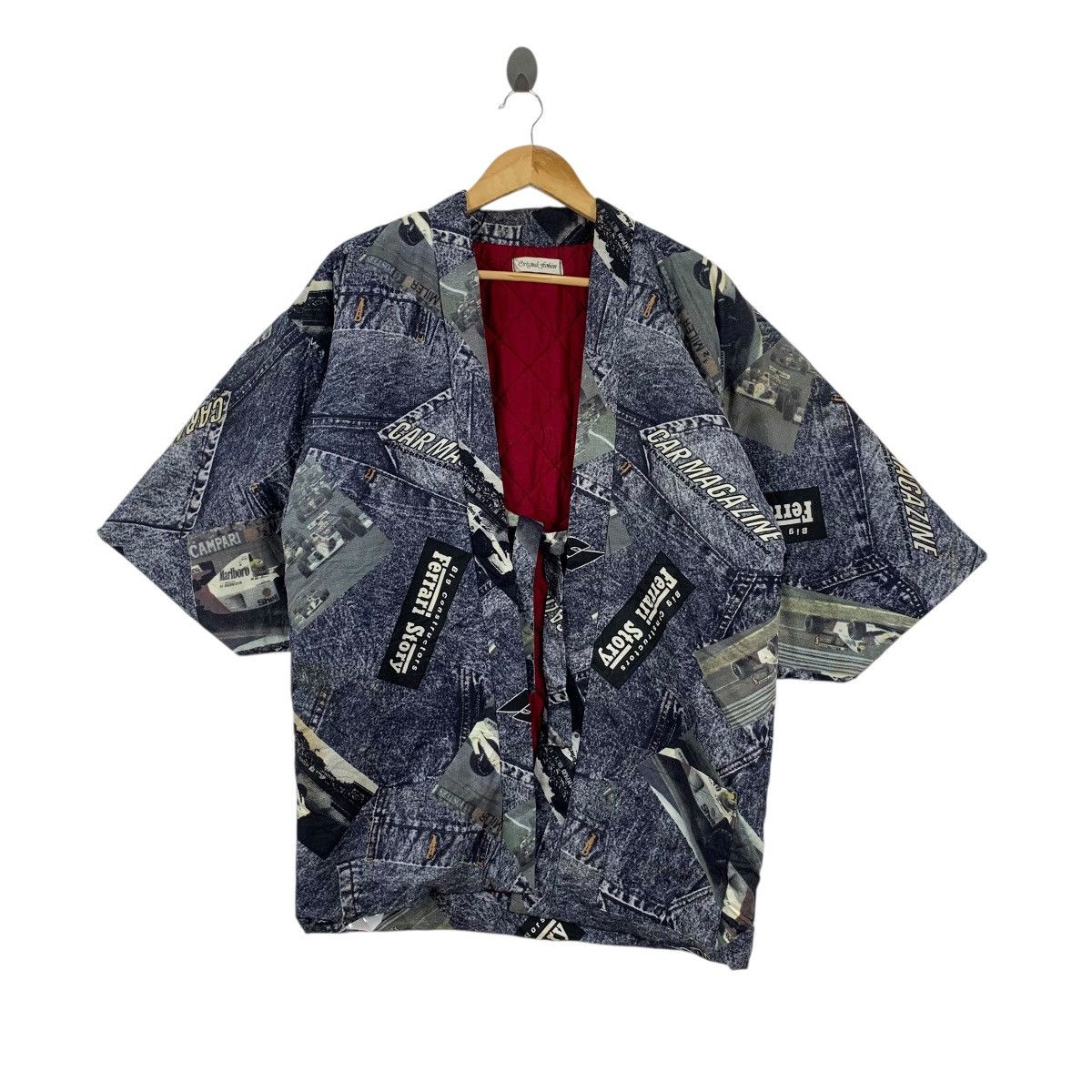 Vintage Vintage 70s KIMONO FERRARI JAPAN Patchwork AOP Robe Coat Size US XXL / EU 58 / 5 - 1 Thumbnail