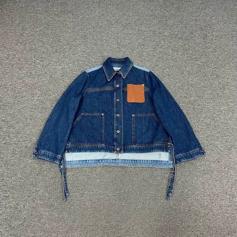 Loewe Loewe Leather label color block, denim jacket Size XS / US 0-2 / IT 36-38 - 1 Thumbnail
