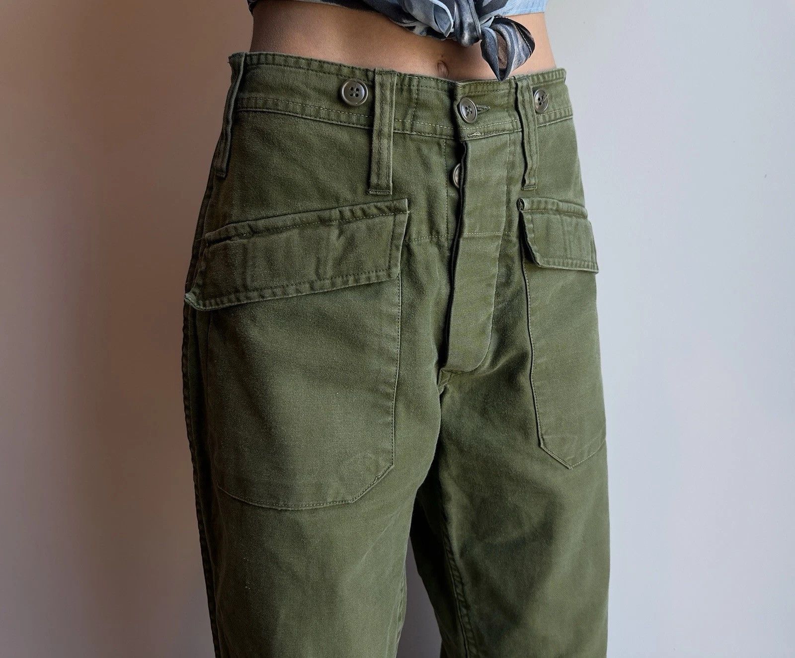 Vintage Vintage Army Pants Unisex Faded Cargo Womens Japan Style Size 27" / US 4 / IT 40 - 3 Thumbnail