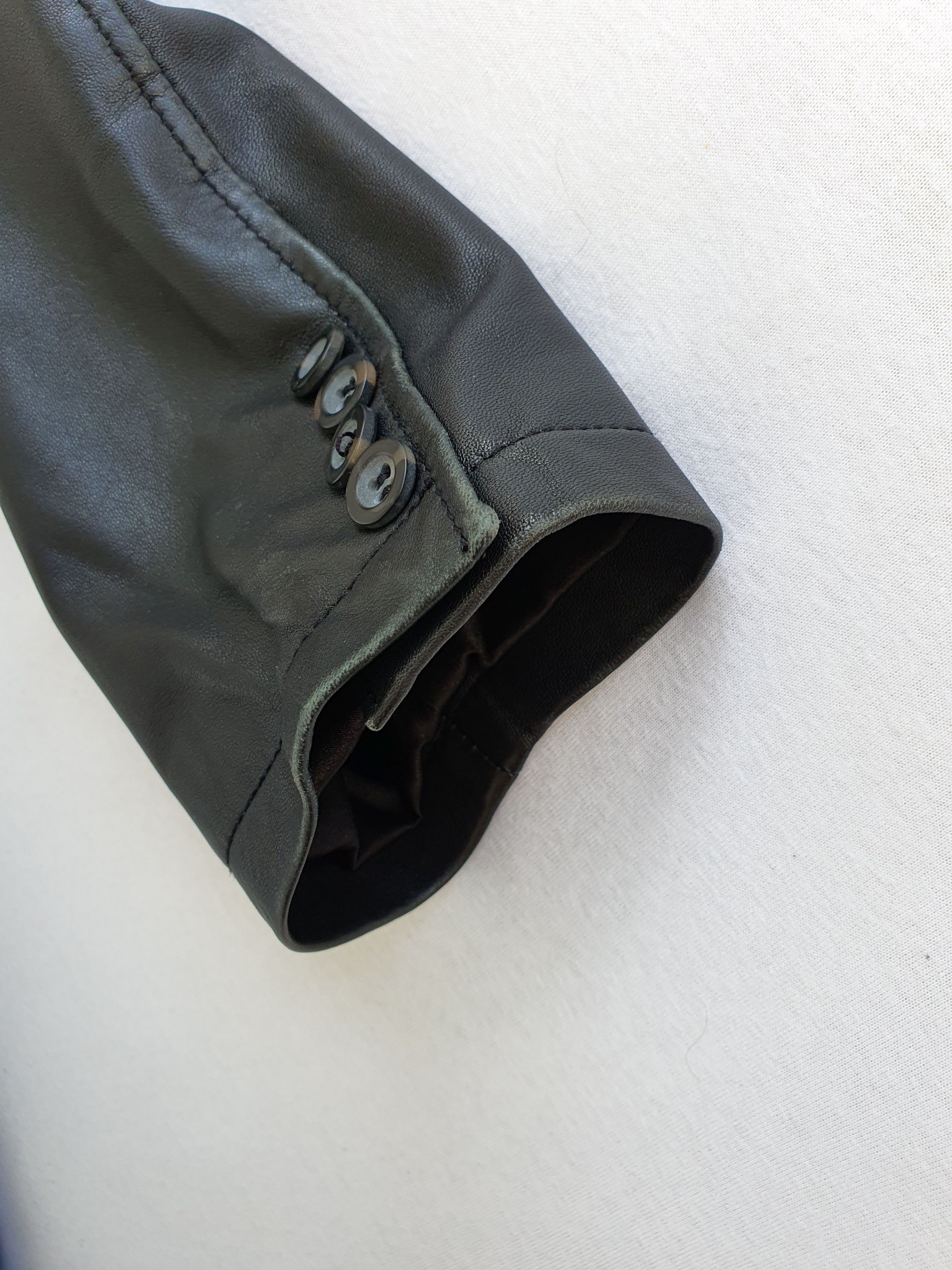 Leather × Vintage MOLLTAN (Sweden) - Black Leather Blazer Jacket Size US XXL / EU 58 / 5 - 11 Thumbnail