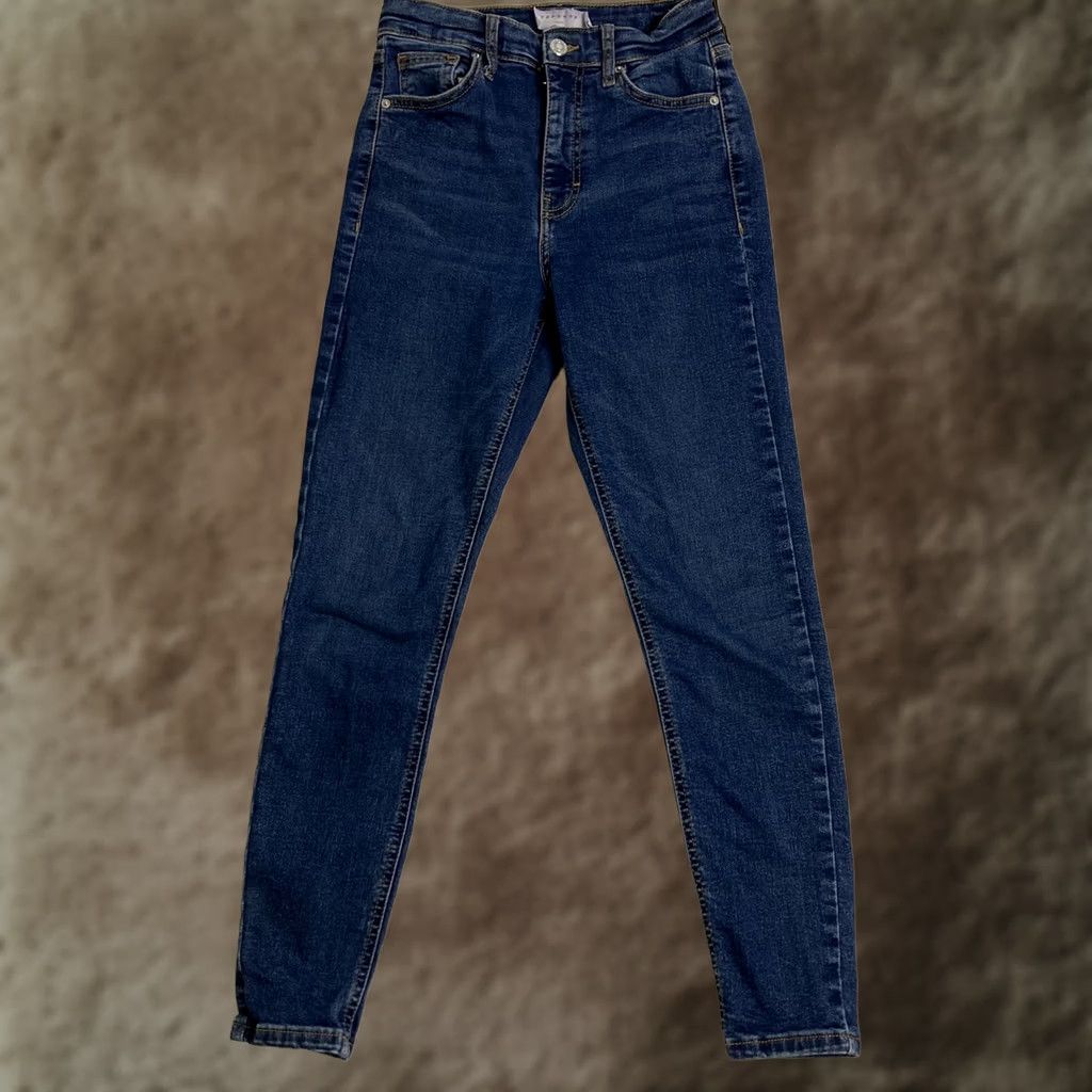 Topshop Topshop Moto Jamie Crop Jeans Skinny Mid Rise Women’s Blue Denim 24x25 Slim 5-Pocket Size 4XL / US 24-26 - 1 Thumbnail