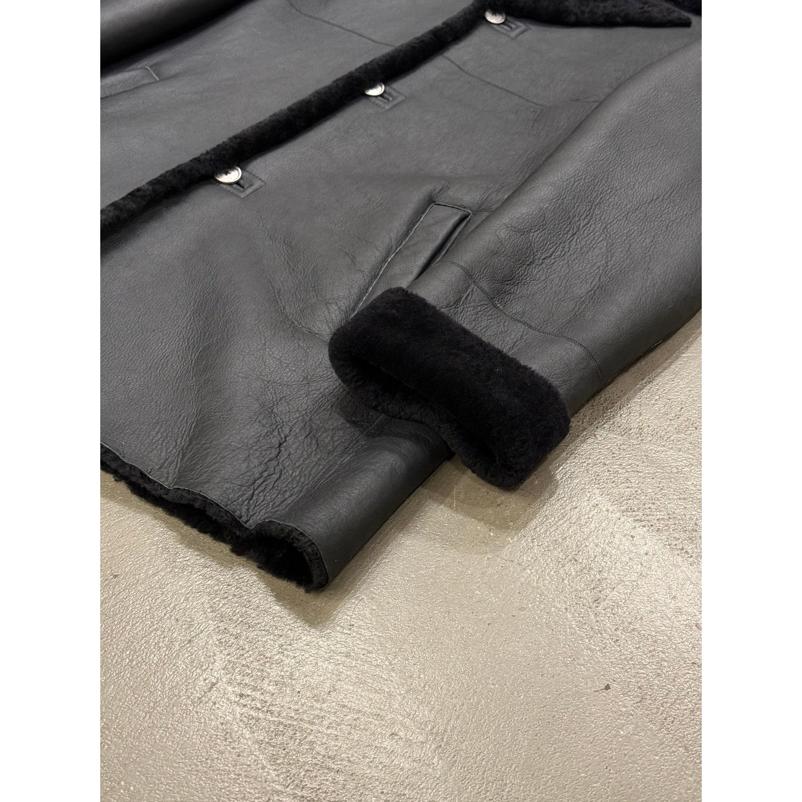 Claude Montana 1980s Claude Montana black shearling leather coat Size ONE SIZE - 6 Thumbnail