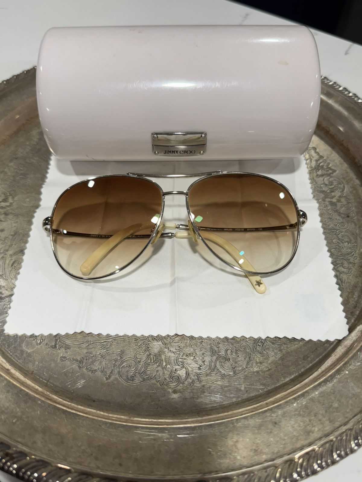 Jimmy Choo Jimmy Choo Aviator Sunglasses Size ONE SIZE - 2 Thumbnail