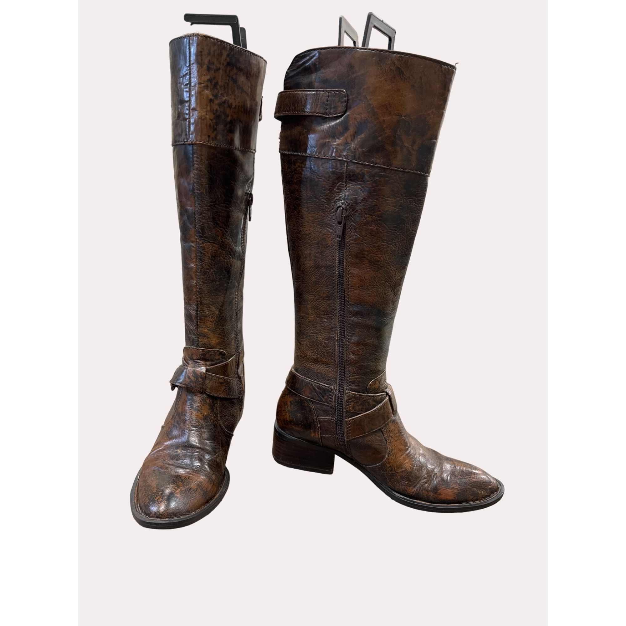Vintage Born Crown women’s brown leather equestrian below knee boot Size US 4 / IT 34 - 2 Thumbnail