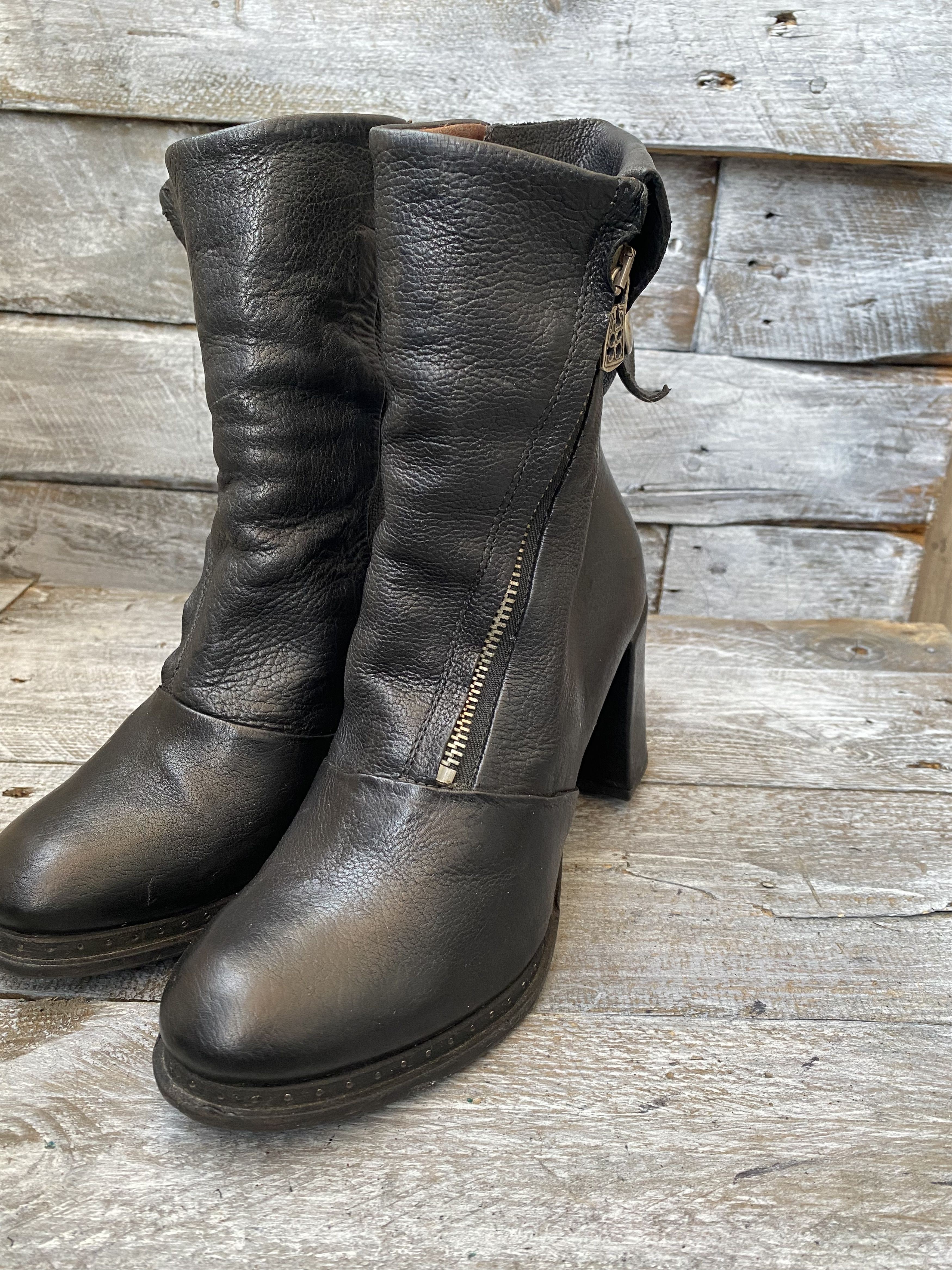 A.S.98 × If Six Was Nine As 98 black grunge heel boots sz36 Size US 6 / IT 36 - 5 Thumbnail