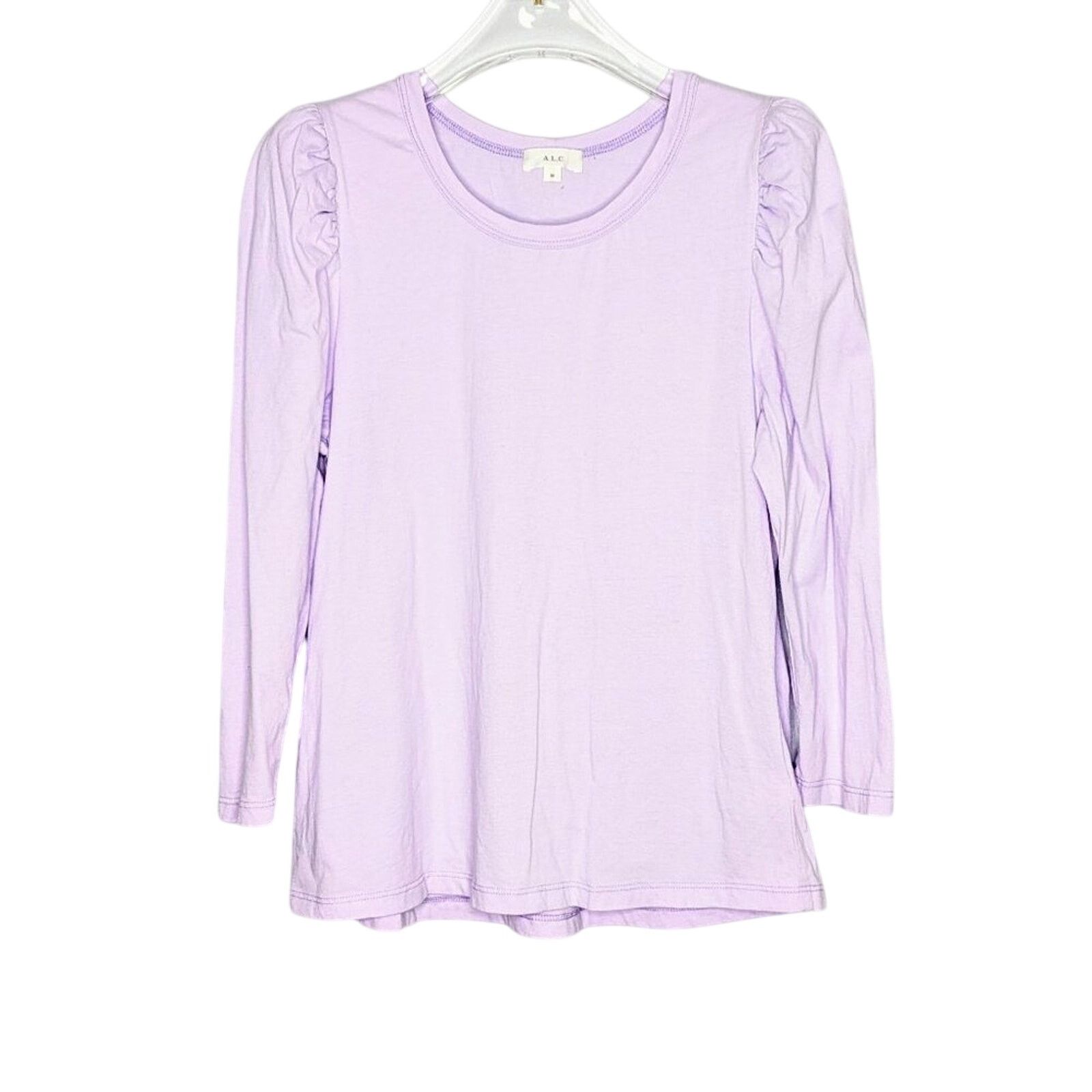 A.L.C. A.L.C. Lavender Karlie Puff Shoulder 3/4 Sleeve T-Shirt Crew Size M / US 6-8 / IT 42-44 - 1 Thumbnail