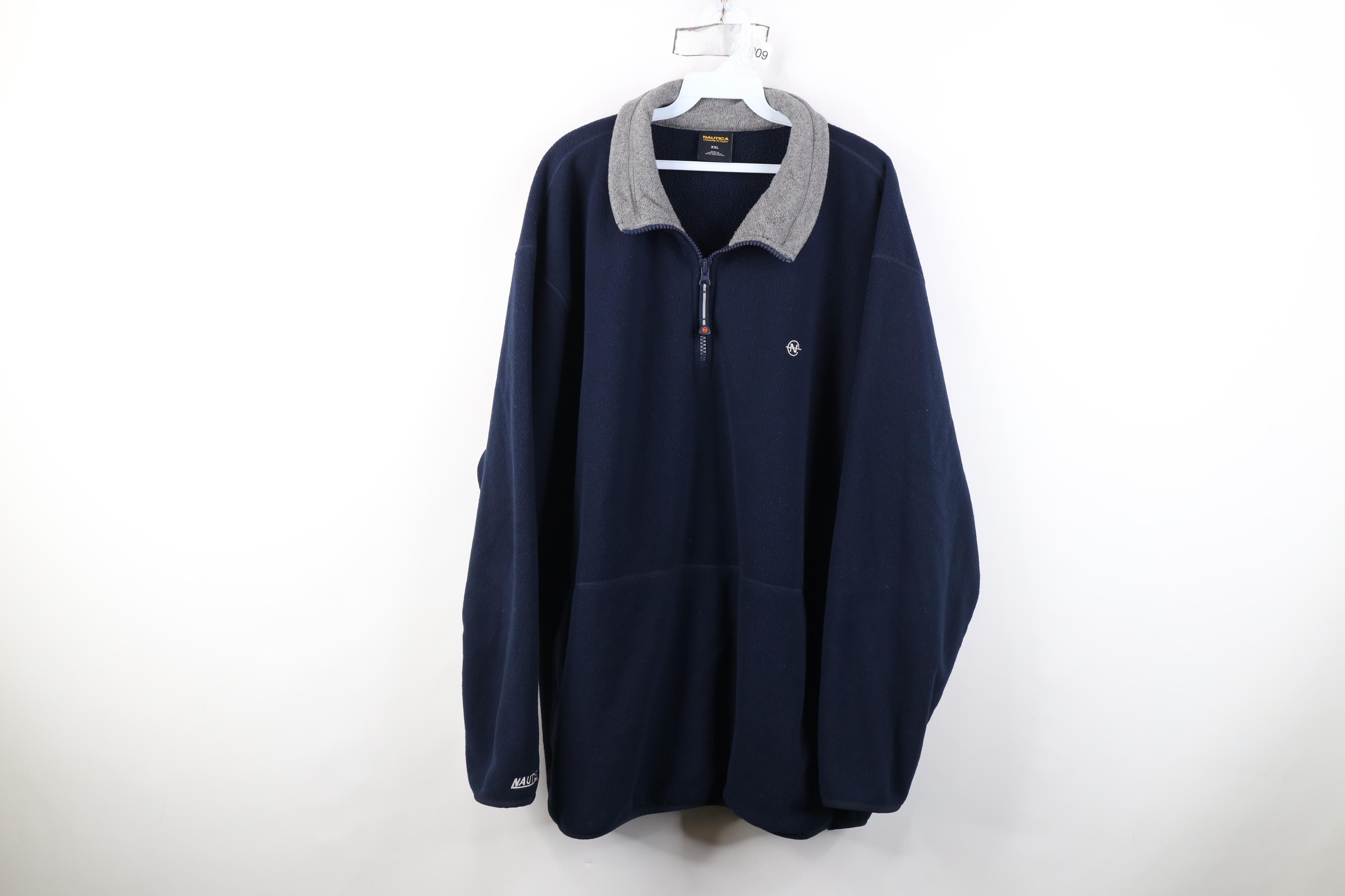 Nautica Vintage 90s Y2K Nautica 1/4 Zip Pullover Fleece Sweater Blue Size US XXL / EU 58 / 5 - 1 Thumbnail