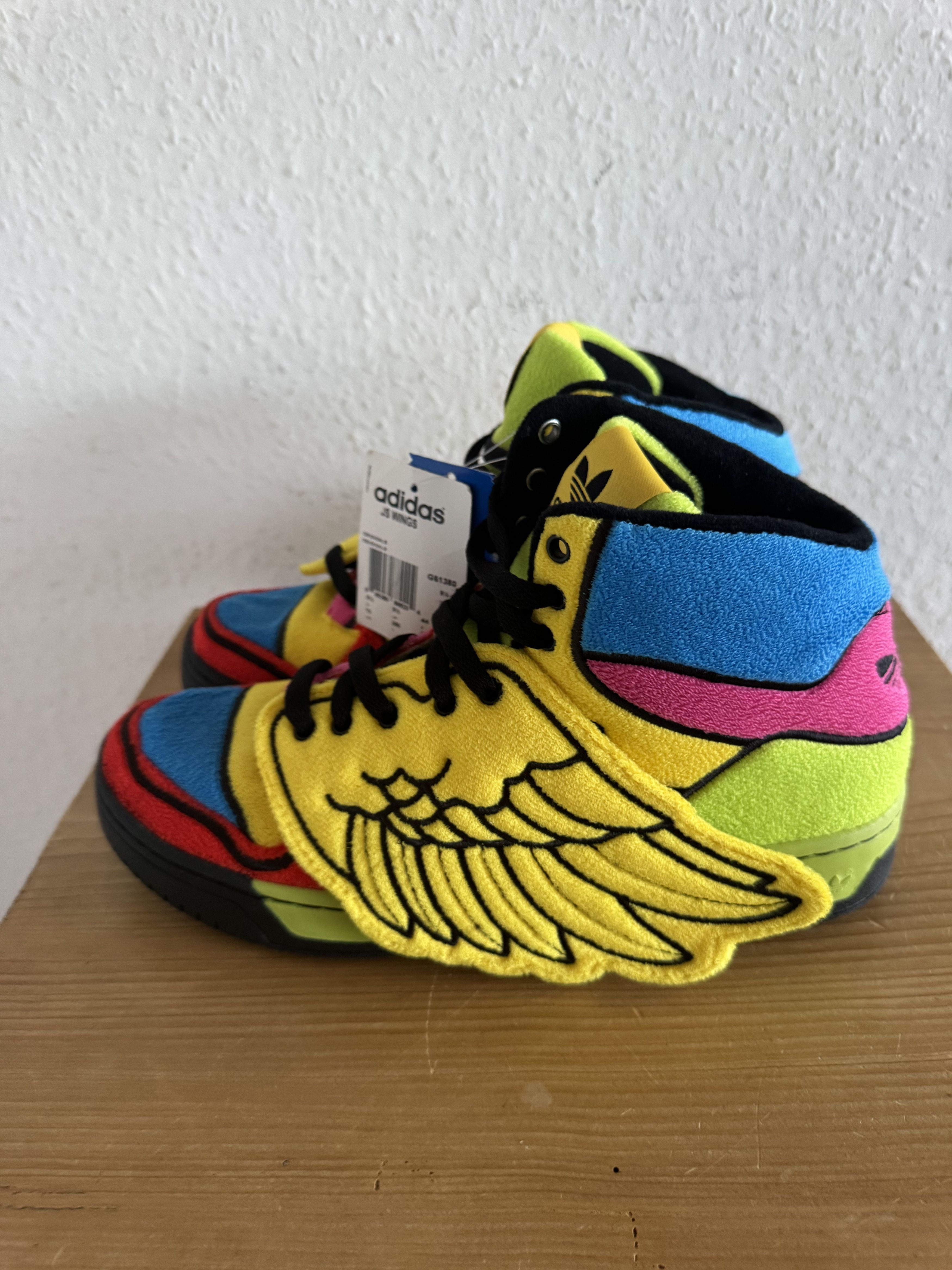 Adidas × Jeremy Scott Winged Rainbow Fleece High Top Sneakers Size US 9.5 / EU 42-43 - 4 Thumbnail