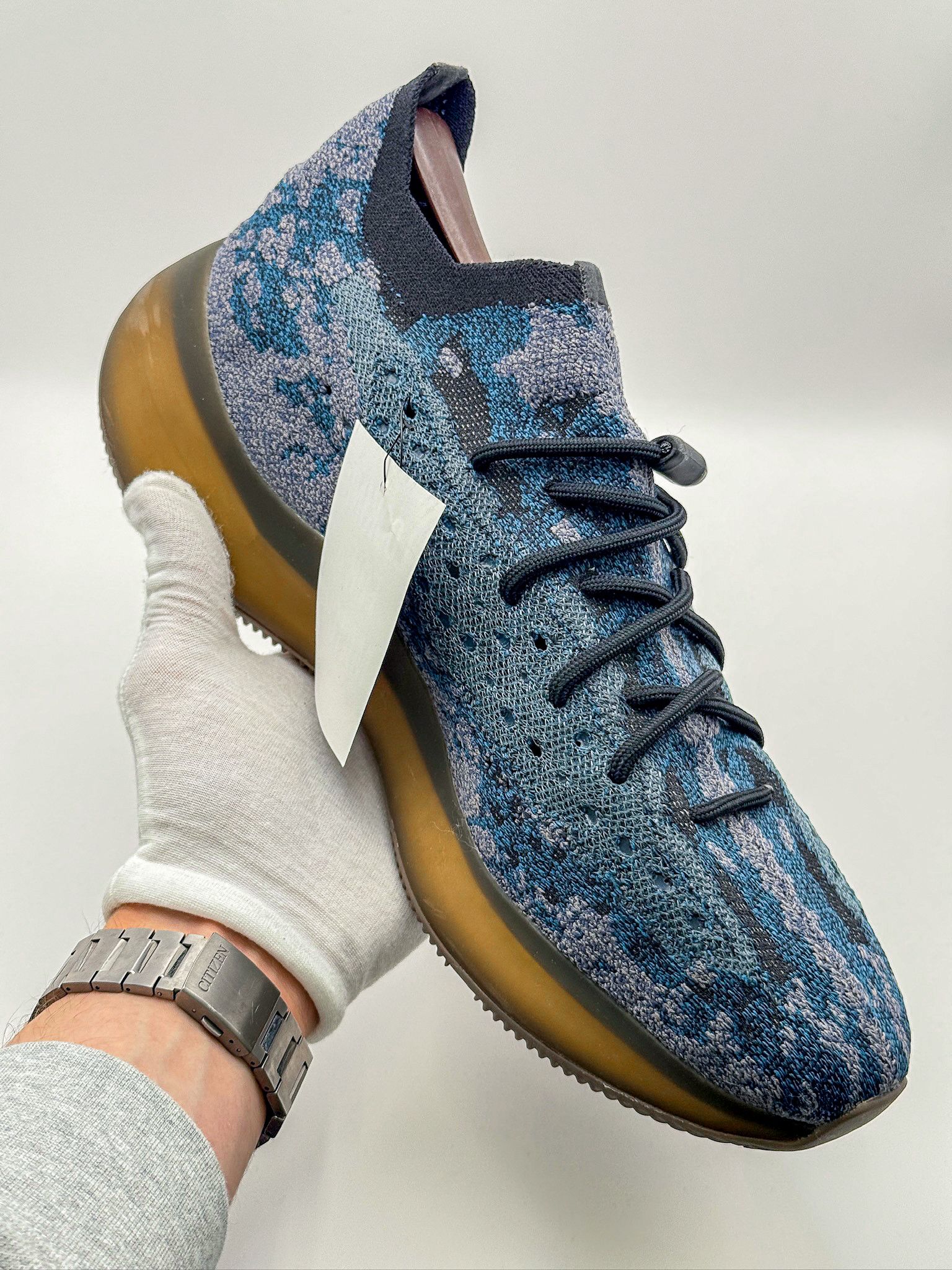 Adidas Adidas Yeezy 380 Blue Grey Speckled Gold Sole Sneakers Size US 12 / EU 45 - 6 Thumbnail