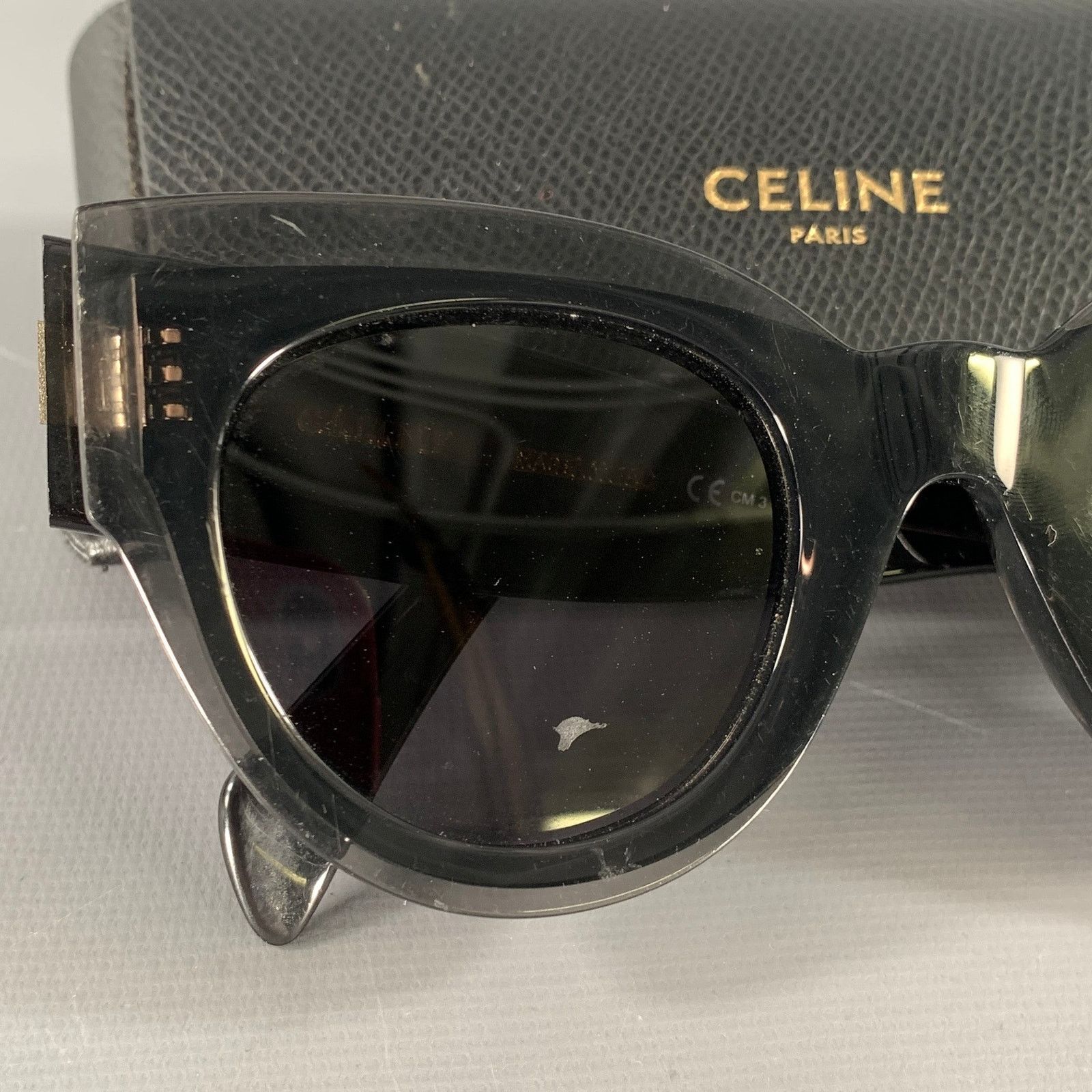 Celine CELINE Grey Acetate Sunglasses Size ONE SIZE - 9 Thumbnail