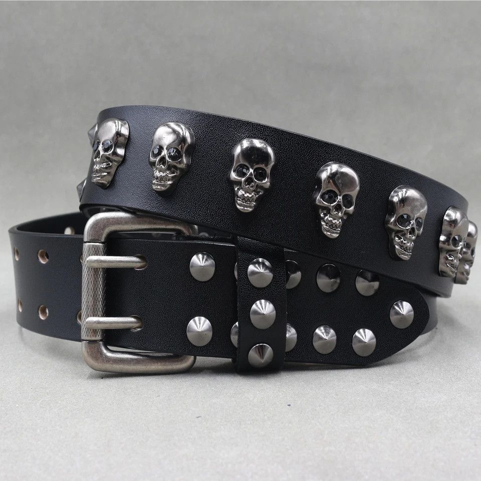 Japanese Brand Skull Studded Punk VS Cowboy Belts Size 40 - 4 Thumbnail