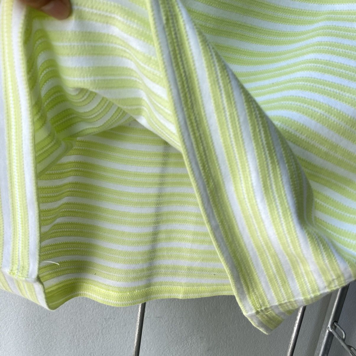 Courreges Courreges Lime Green Striped Short Sleeve Tee Size XS / US 0-2 / IT 36-38 - 4 Thumbnail