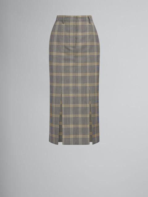 Marni oc11z0525 Checked Tech Wool Skirt in Multicolor Size 28" / US 6 / IT 42 - 1 Thumbnail