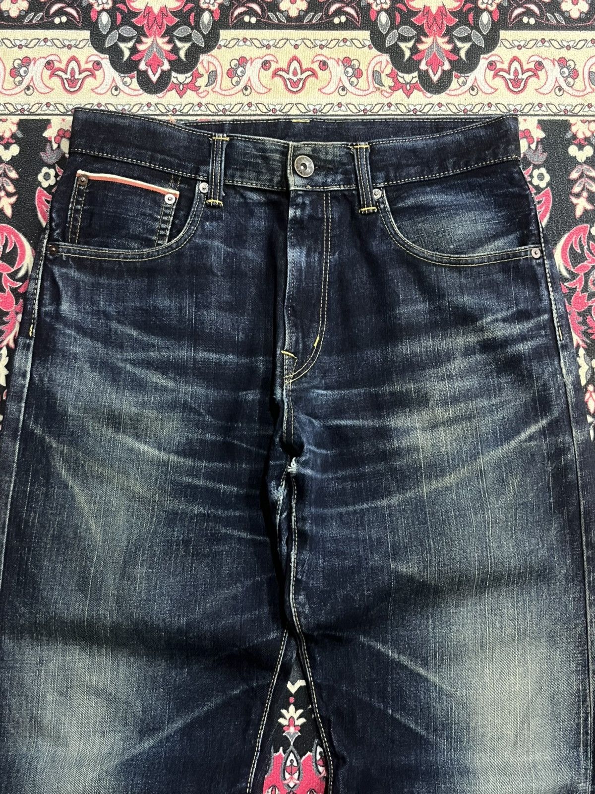 Kapital ⚡️Vintage⚡️Edwin 505Z Blue Washed Buckle Back Selvedge Jeans Size US 30 / EU 46 - 5 Thumbnail