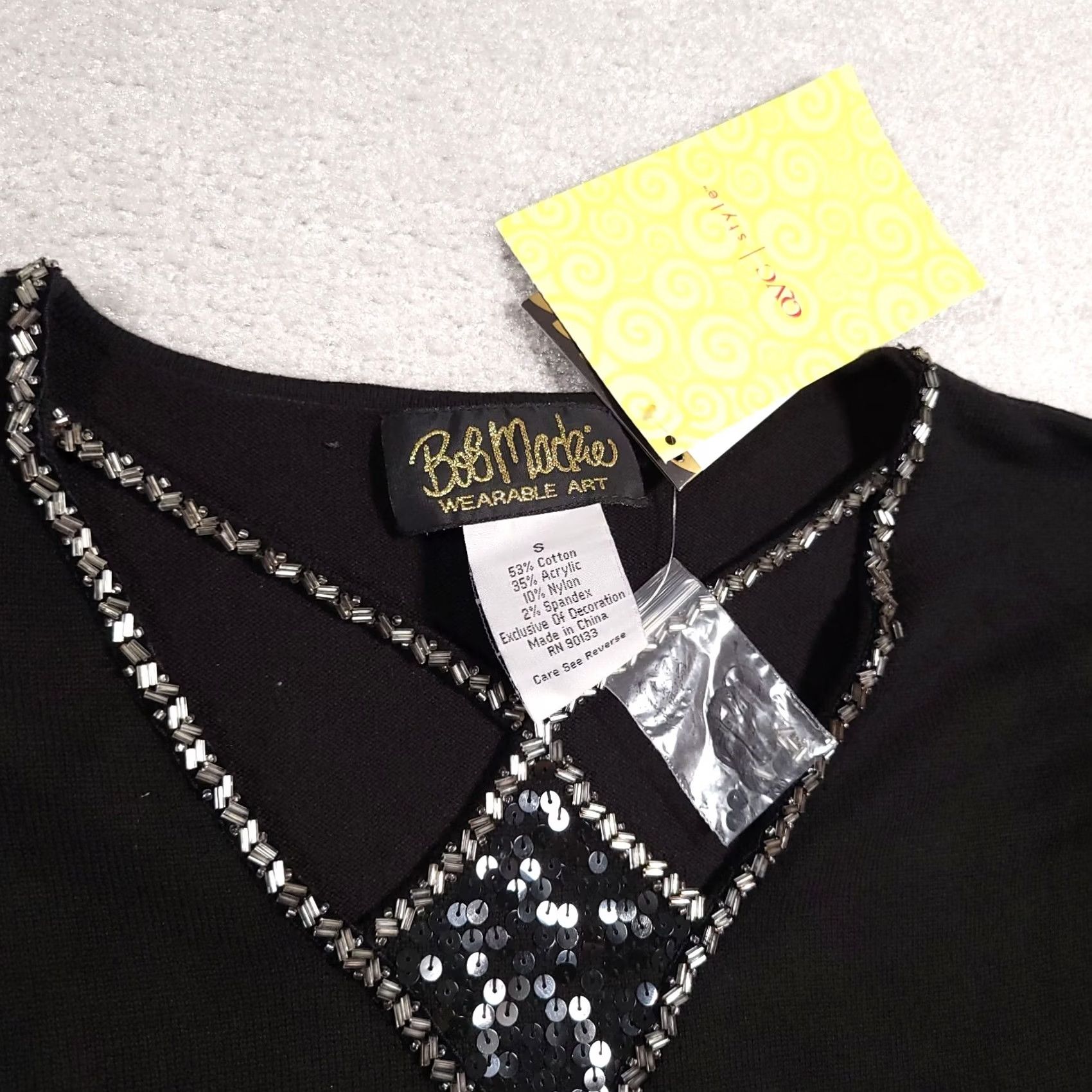 Bob Mackie Bob Mackie Beaded Knit Wearable Art Sweater Women's Small Black Long Sleeve Size S / US 4 / IT 40 - 5 Thumbnail
