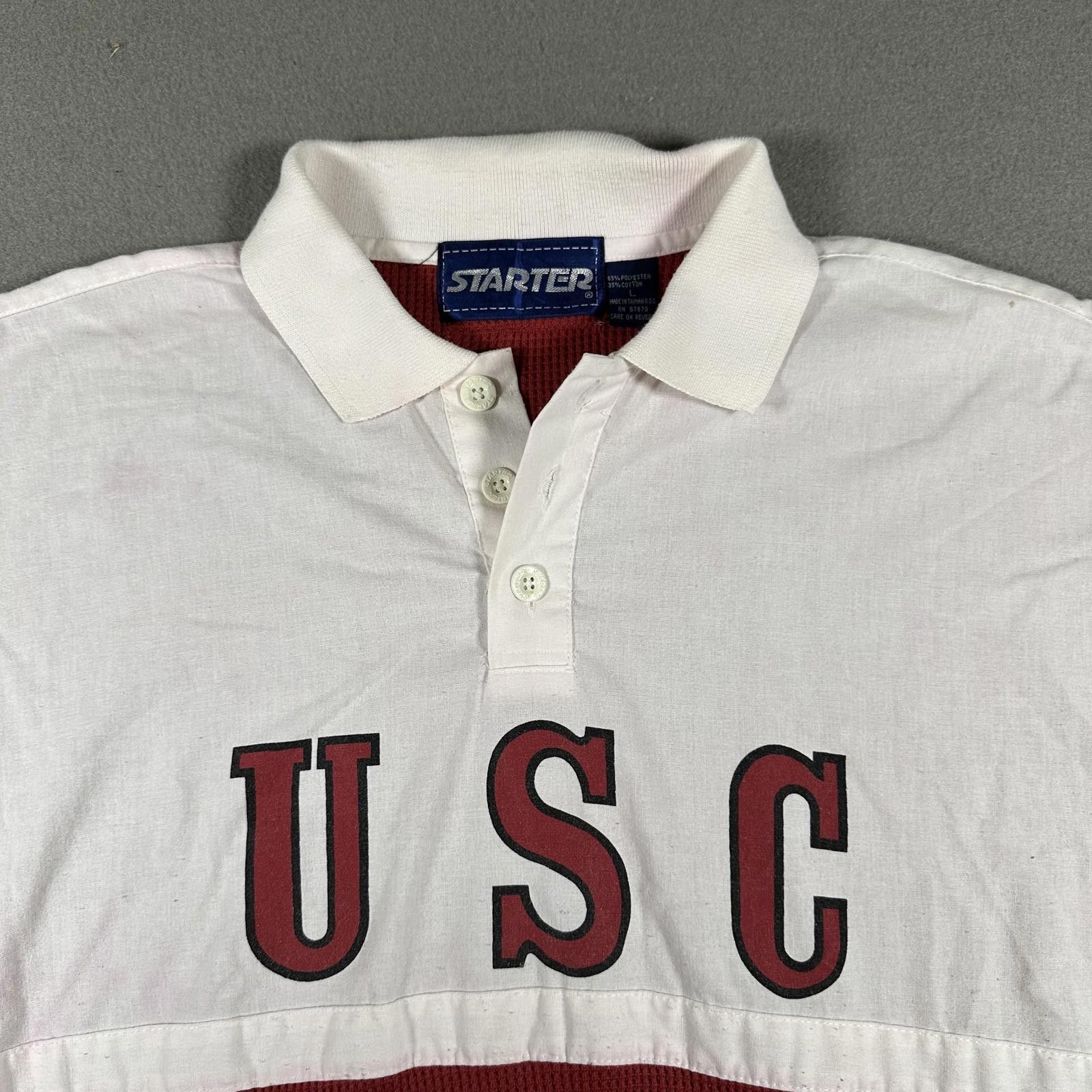 Starter Starter Men Long Sleeve Polo Shirt Waffle knit USC L red Size US L / EU 52-54 / 3 - 4 Thumbnail