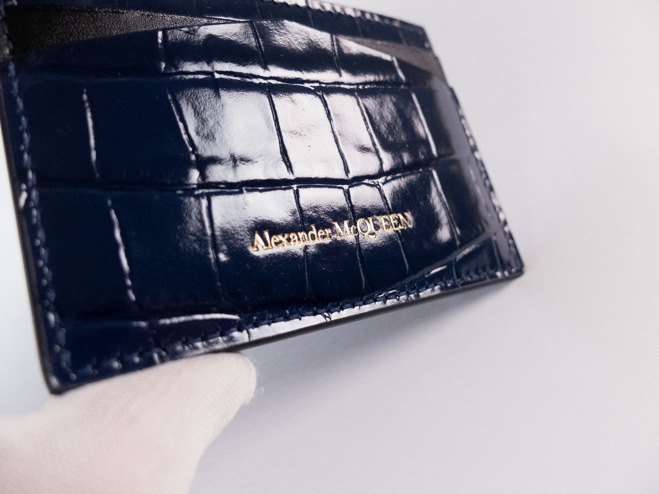 Alexander McQueen ALEXANDER MCQUEEN Skull blue croc effect card holder q Size ONE SIZE - 4 Thumbnail
