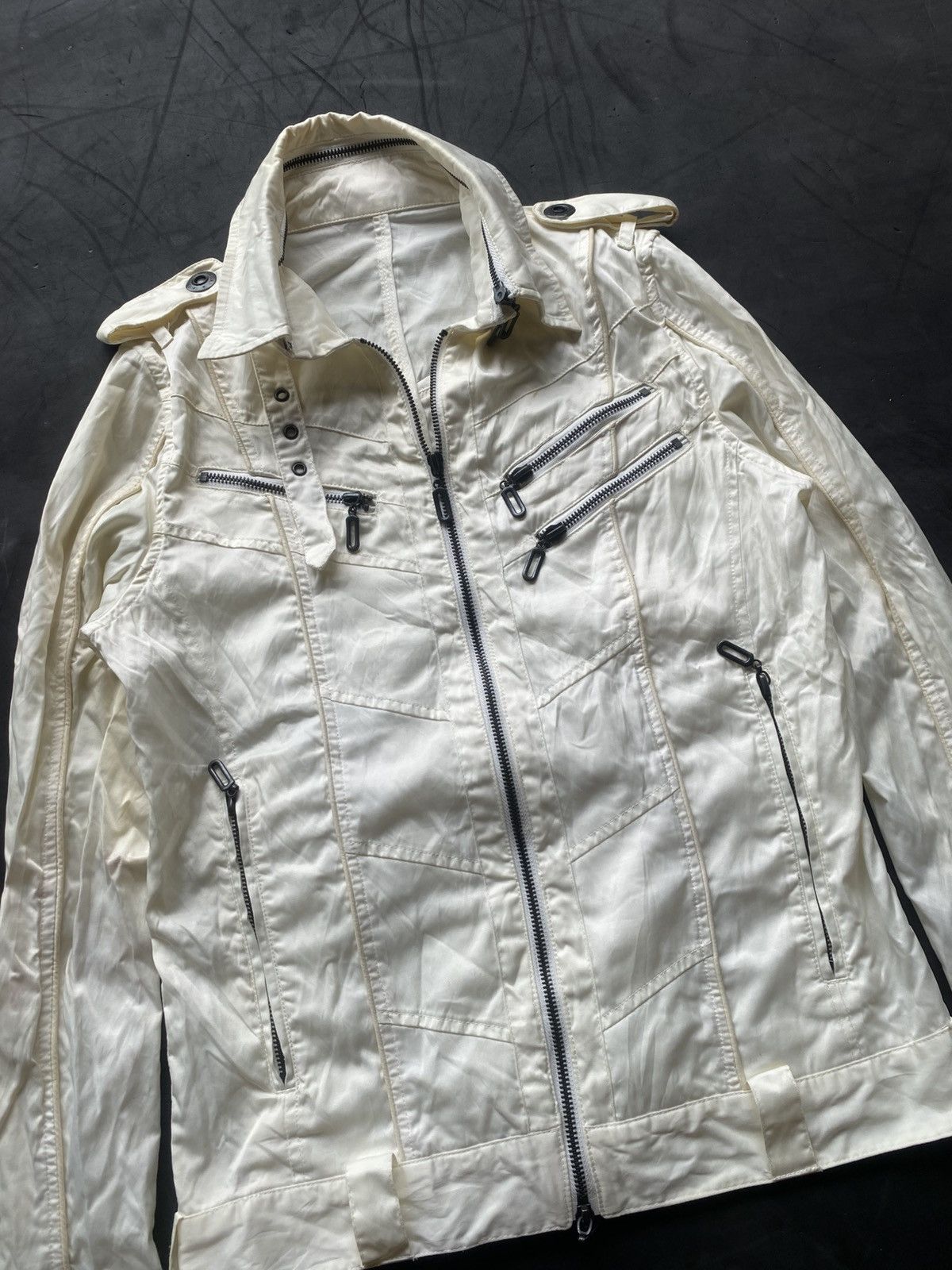If Six Was Nine × Japanese Brand × Le Grande Bleu (L.G.B.) Pointchary japanese white biker jacket ifsix kmrii Size US M / EU 48-50 / 2 - 2 Thumbnail