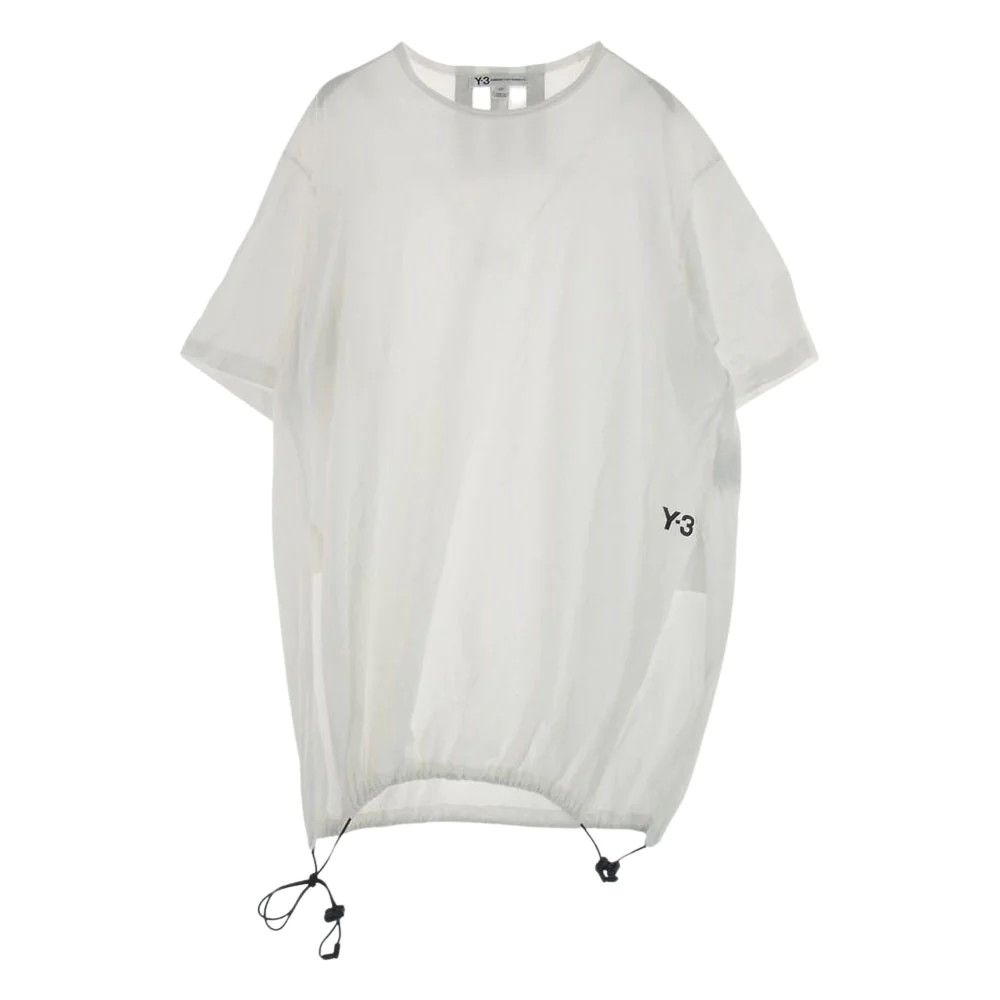 Image of Y-3 Yohji Yamamoto Drawstring Long Tee in White, Men's (Size Small)