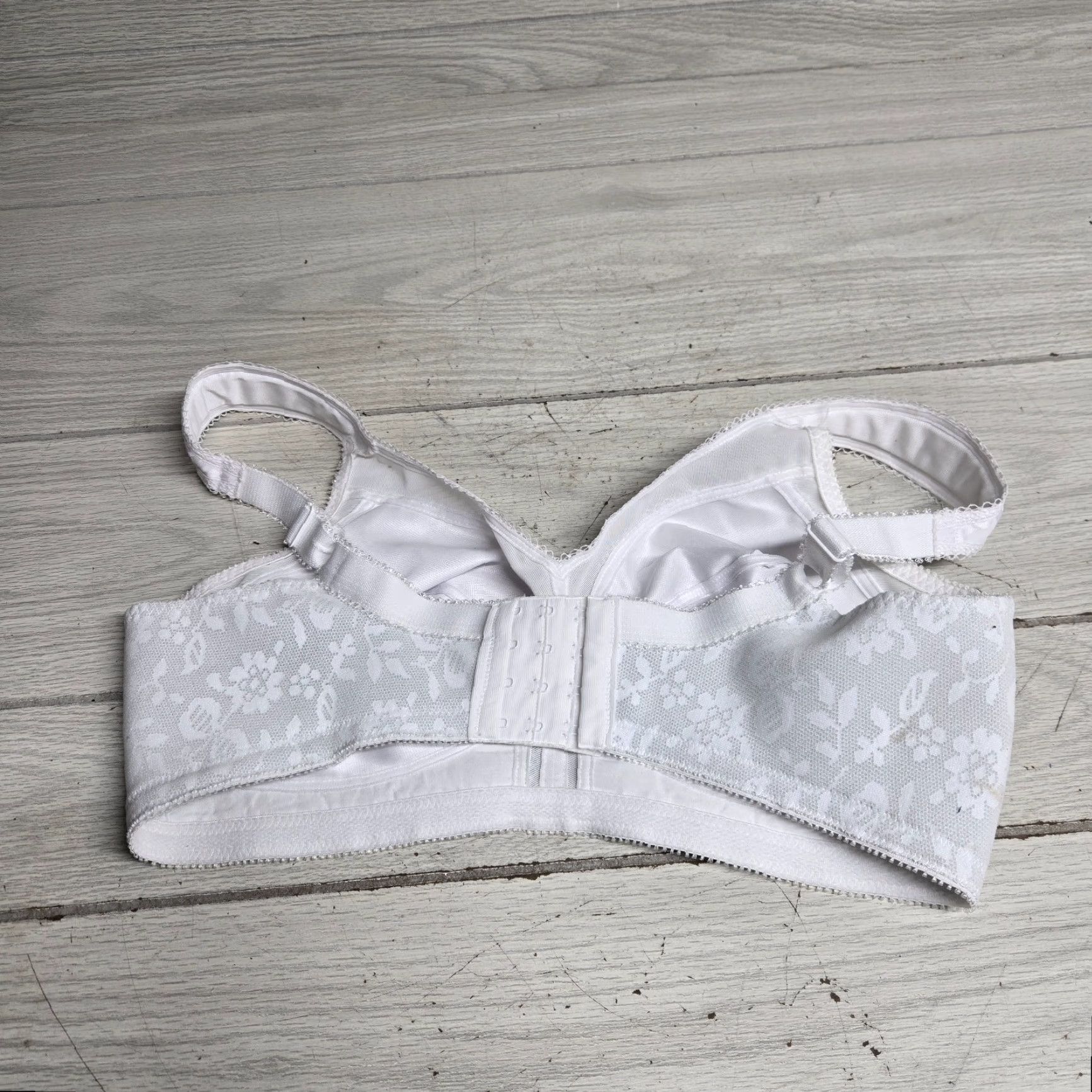 Vintage Playtex Comfort Bra Wireless Adjustable Strap Women's 38D White Lace Size ONE SIZE - 3 Thumbnail