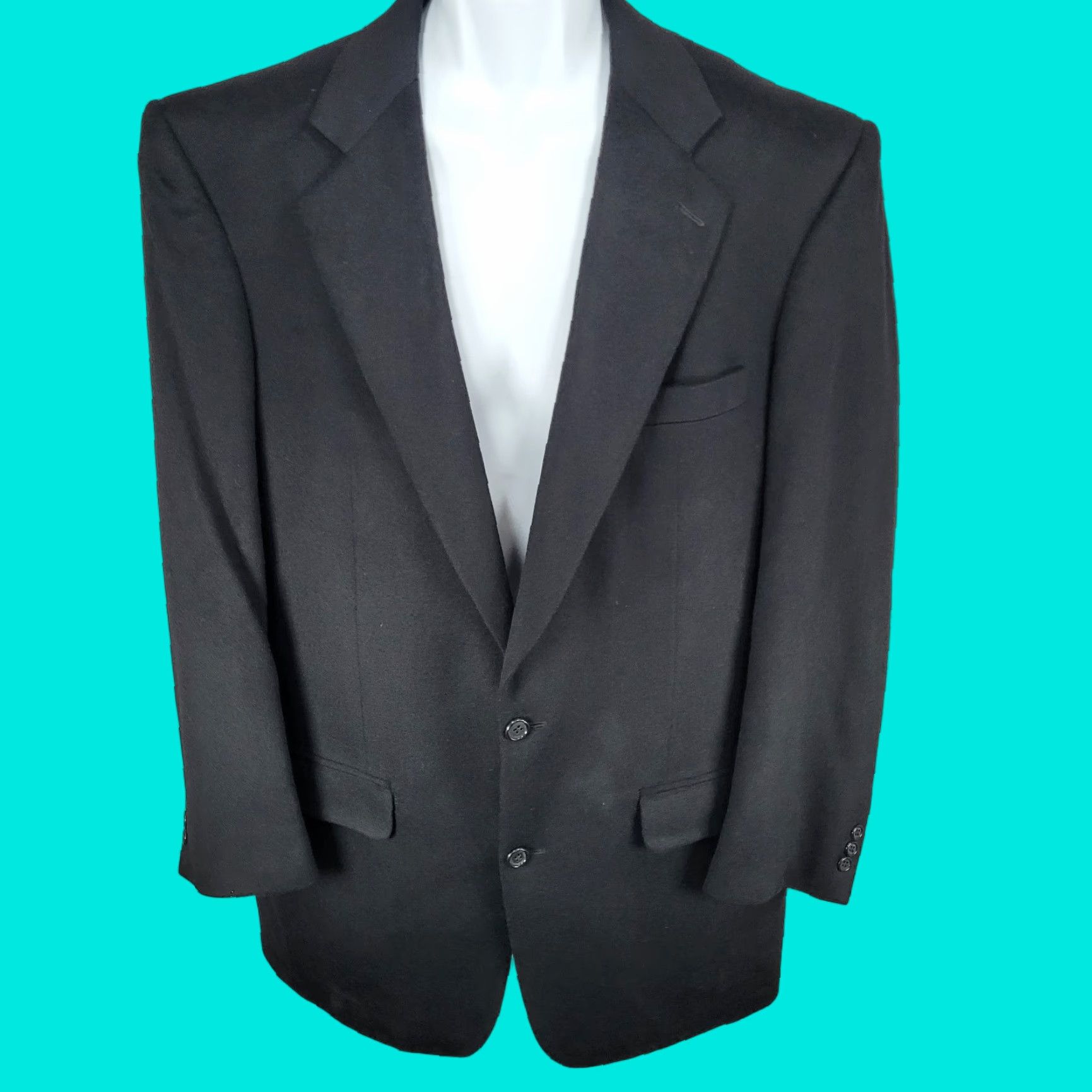 VINTAGE Philbeck's Black Custom Tailored Button Ventless Blazer