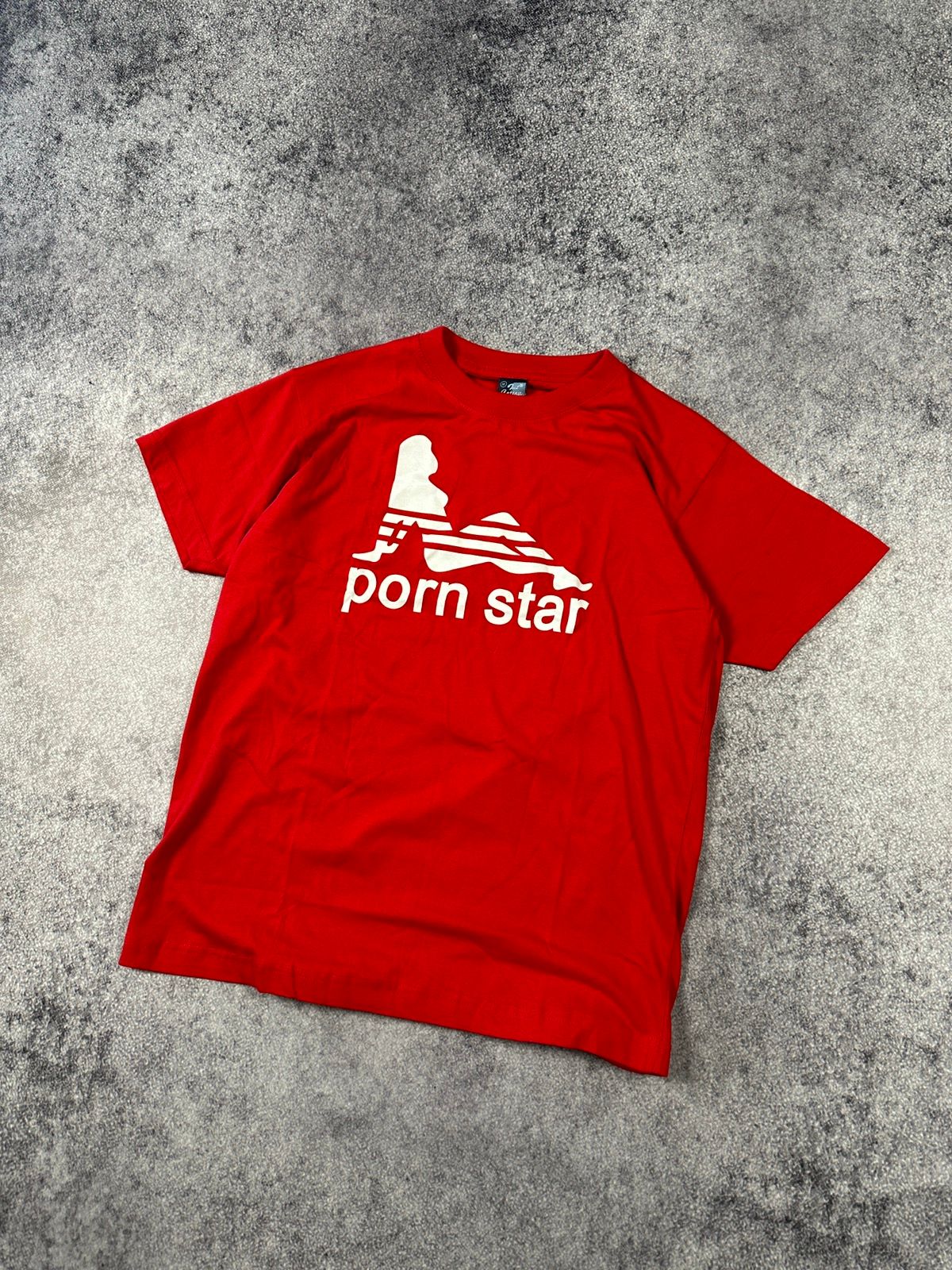 Pre-owned Archival Clothing X Avant Garde Y2k Porn Star T-shirt Streetwear Avant Garde Logo Girl Vtg M In Red