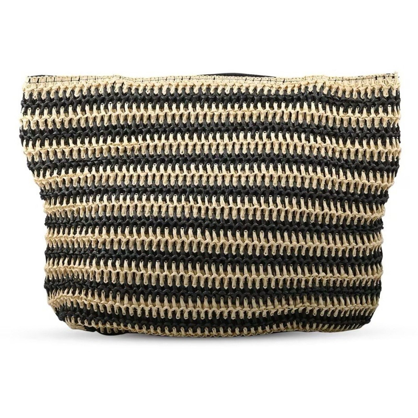 Beverly Hills Polo Club Beverly Hills Polo Club Tan & Black Woven Tote Size ONE SIZE - 4 Thumbnail