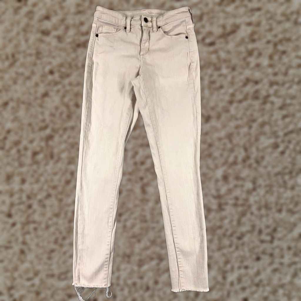 Vintage Universal Thread Jeans Women 0 Pink Denim Skinny High Rise Crop 5-Pocket Regular Size 25" / US 0 / IT 36 - 1 Thumbnail