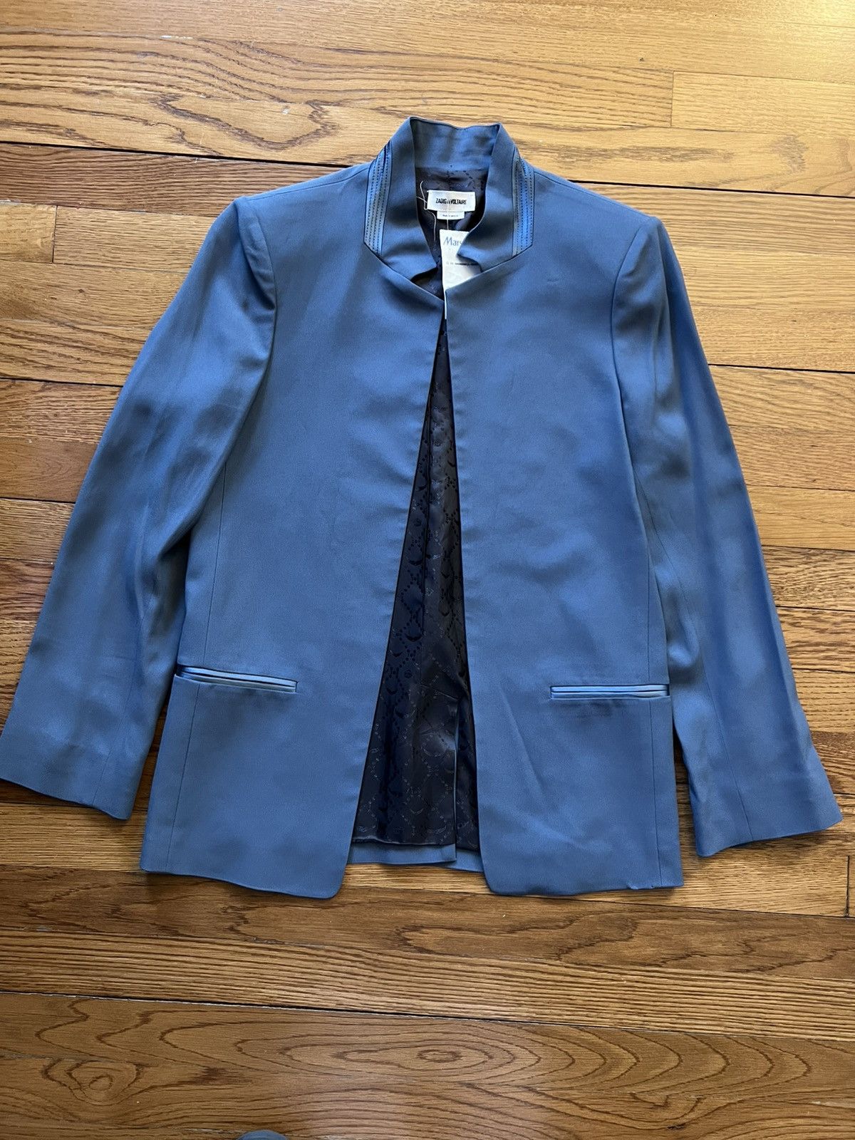 Designer × Zadig & Voltaire NWT Zadig & Voltaire Volly Crepe Jacket Blazer Gray size 36 Size XS / US 0-2 / IT 36-38 - 1 Thumbnail