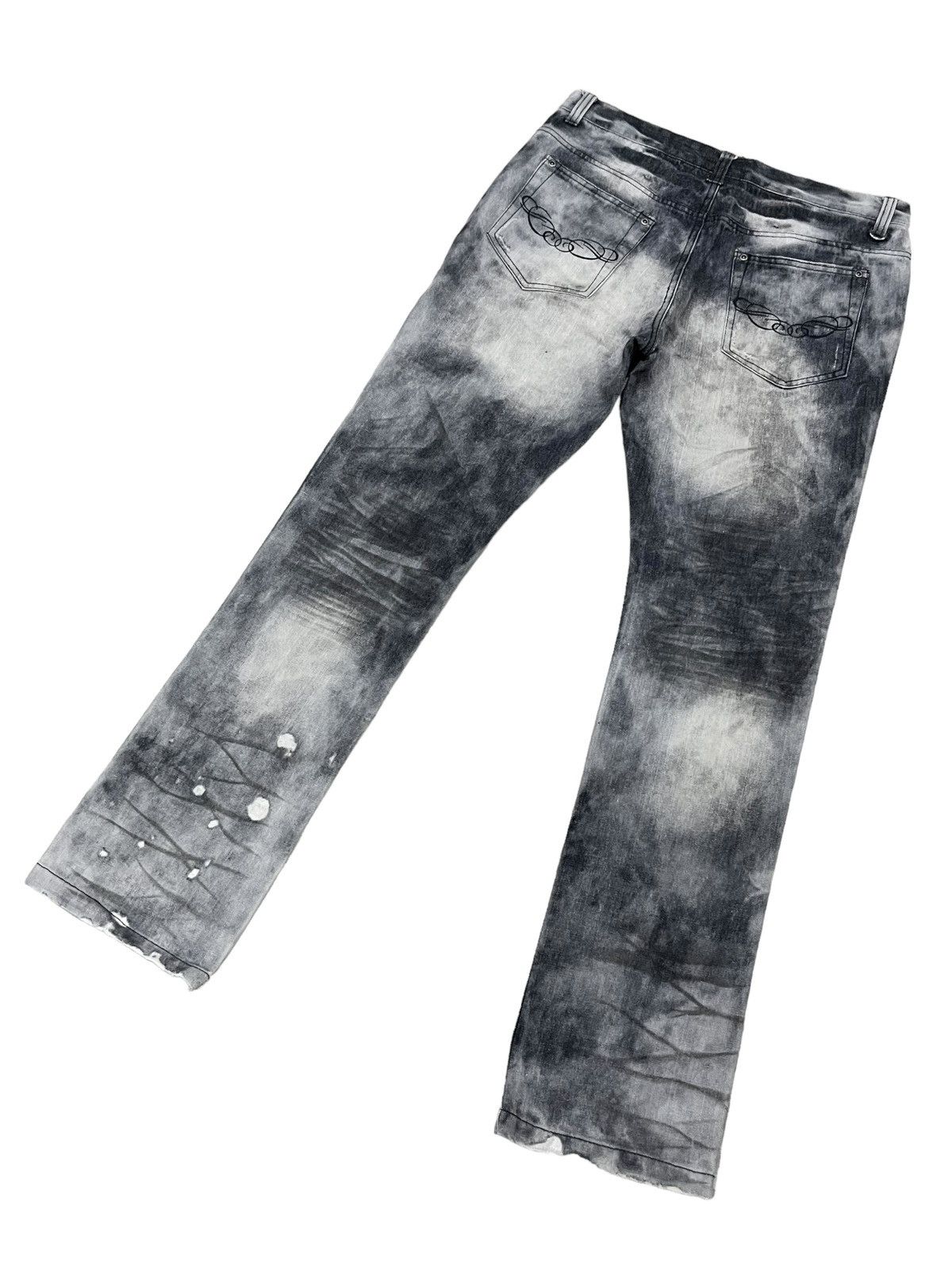 In The Attic 🔥IN THE ATTIC HOMME Punk Bleach Wash Smoke Distressed Denim Size US 32 / EU 48 - 4 Thumbnail