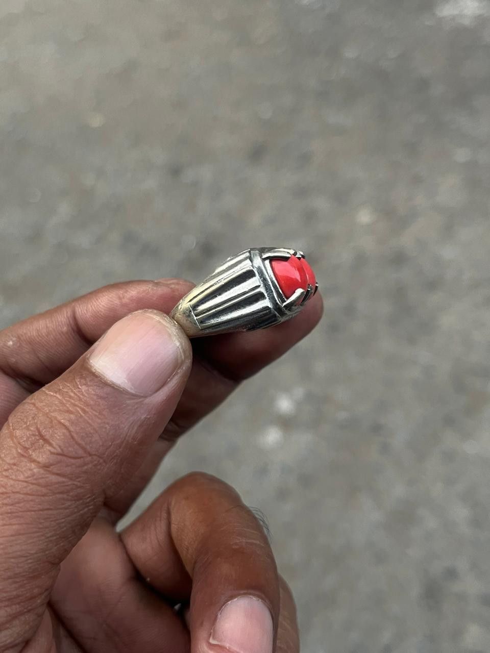 John Hardy Vintage Silver Double Red Coral Cobochon Ring Size ONE SIZE - 3 Thumbnail