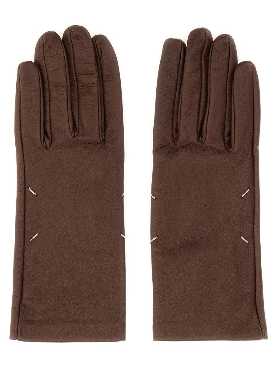 Maison Margiela MAISON MARGIELA LEATHER GLOVES - BROWN Size ONE SIZE - 1 Thumbnail