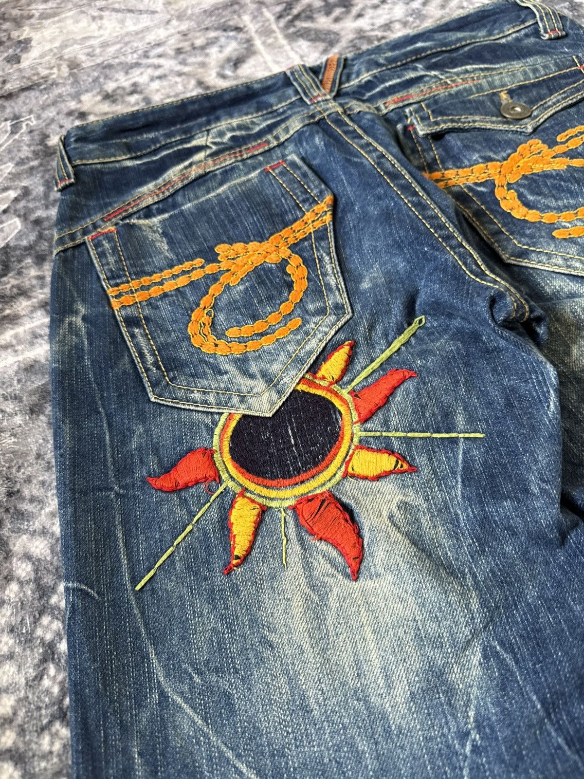 Hysteric Glamour Studio R.P Embroidered Bold Stitched Wide Flared Jeans Size US 28 / EU 44 - 6 Thumbnail