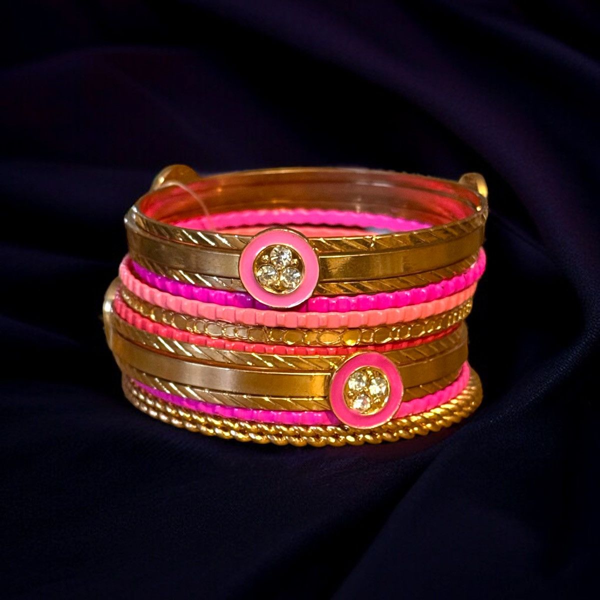 Other Set of pink and gold bangle bracelets Size ONE SIZE - 1 Thumbnail