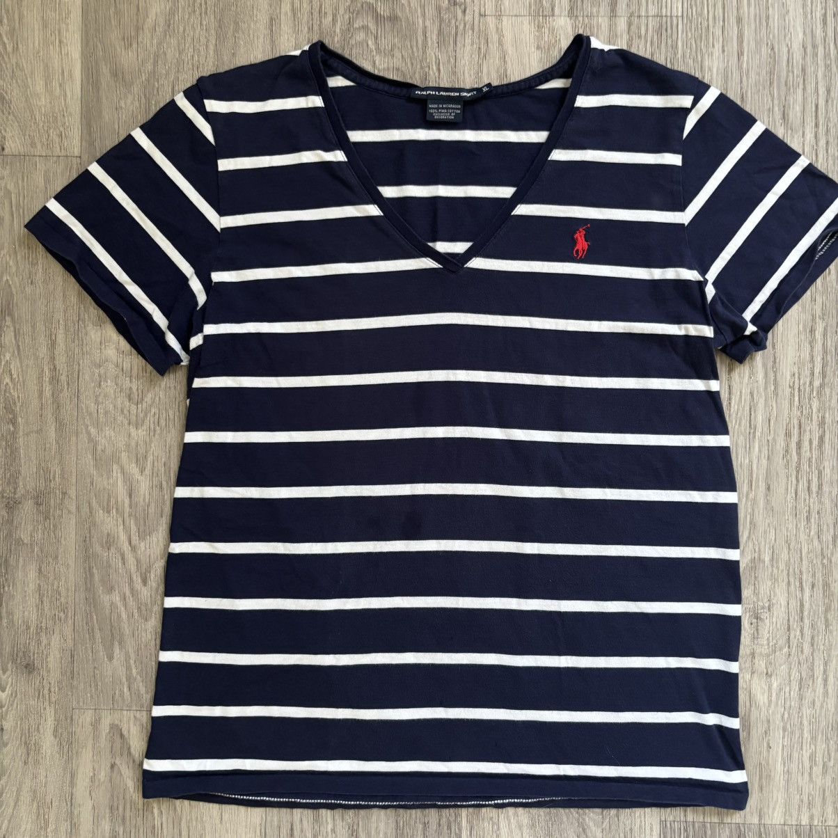 Ralph Lauren Sport Ralph Lauren Sport Navy White T Shirt Vintage Striped XL Size 32" / US 10 / IT 46 - 1 Thumbnail