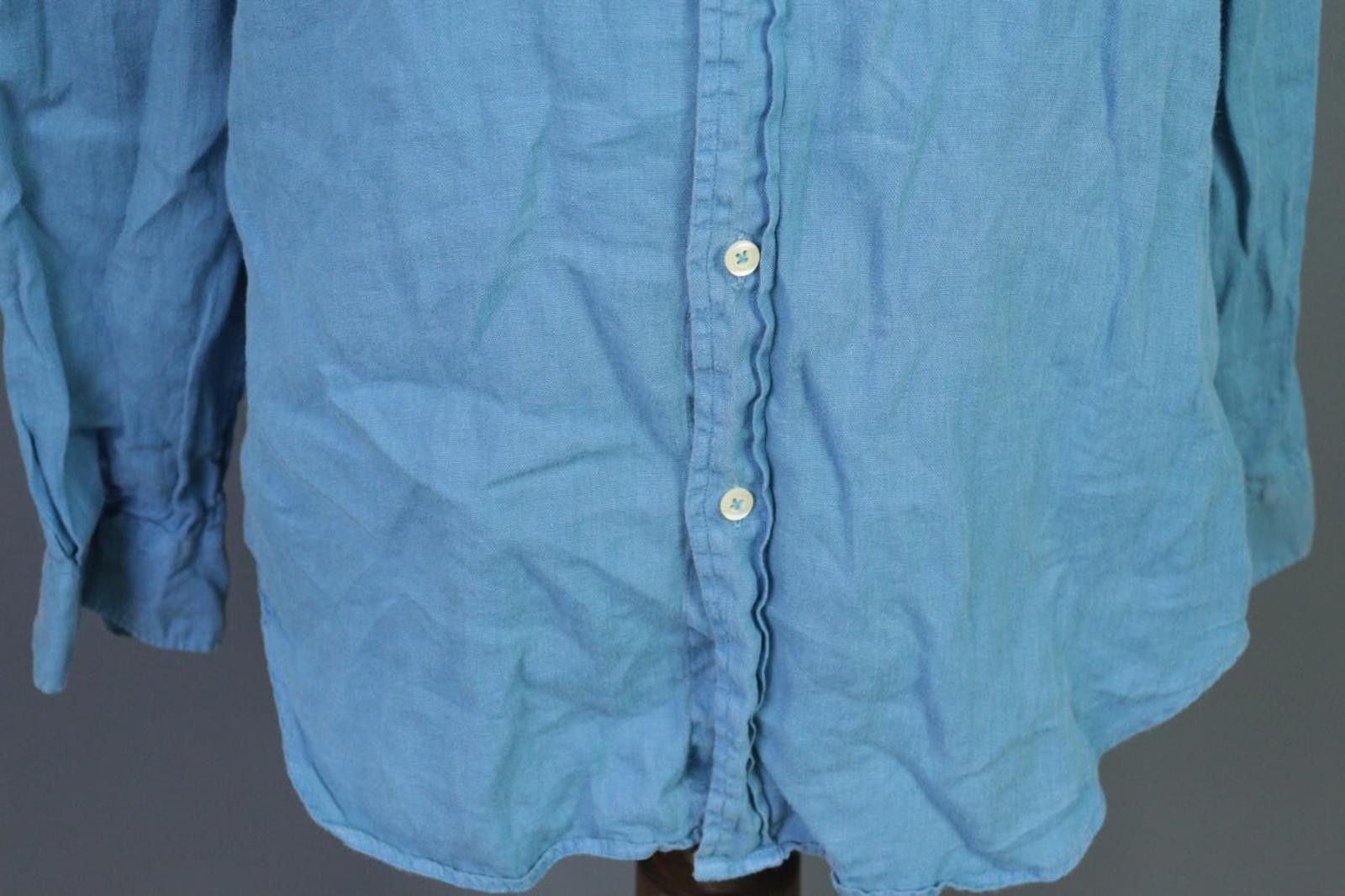 120% Lino 120% Lino Medium Fit Blue Linen Tunic Top Shirt Size M Size M / US 6-8 / IT 42-44 - 5 Thumbnail