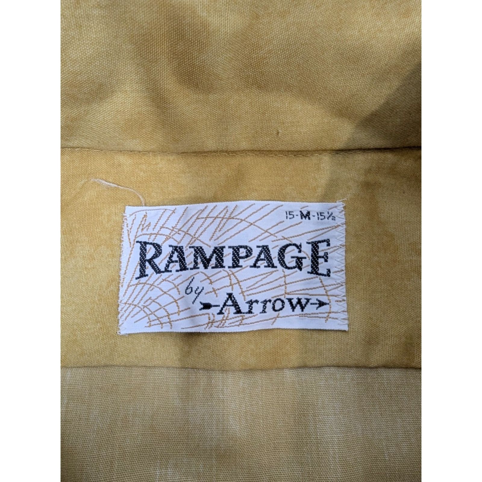 Vintage VINTAGE Rampage by Arrow Shirt Yellow Tie-Dye Button-Front M Medium Mens 1970s Short Sleeve Rayon Disco Shirt Size US M / EU 48-50 / 2 - 7 Thumbnail