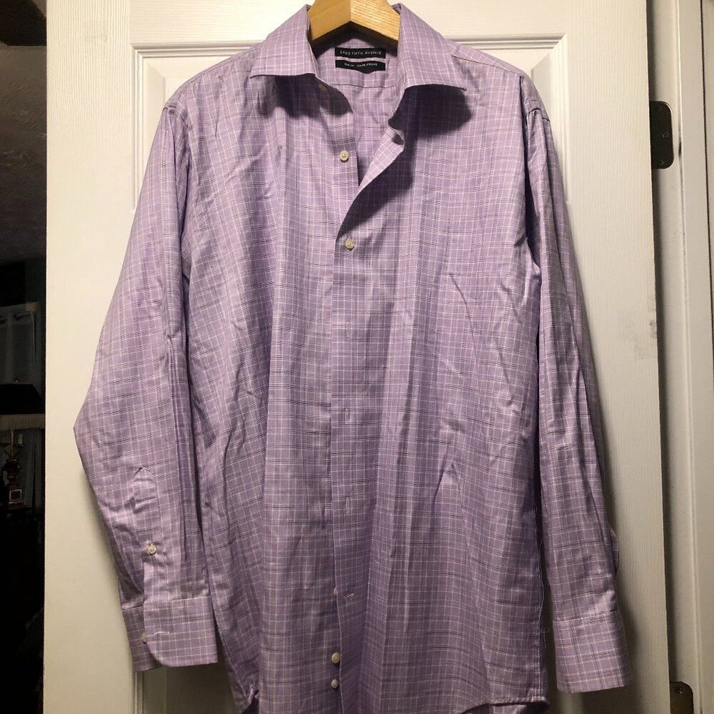 Saks Fifth Avenue Saks fifth avenue men's 100%cotton dress shirt 17.5/34-35 Size US XL / EU 56 / 4 - 1 Thumbnail