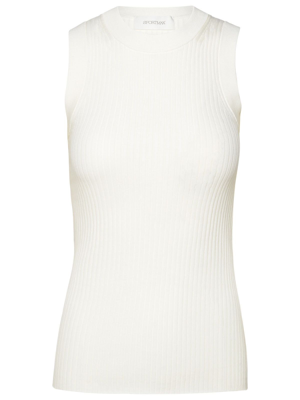 image of Sportmax White Cotton Tank Top, Women's (Size Medium)