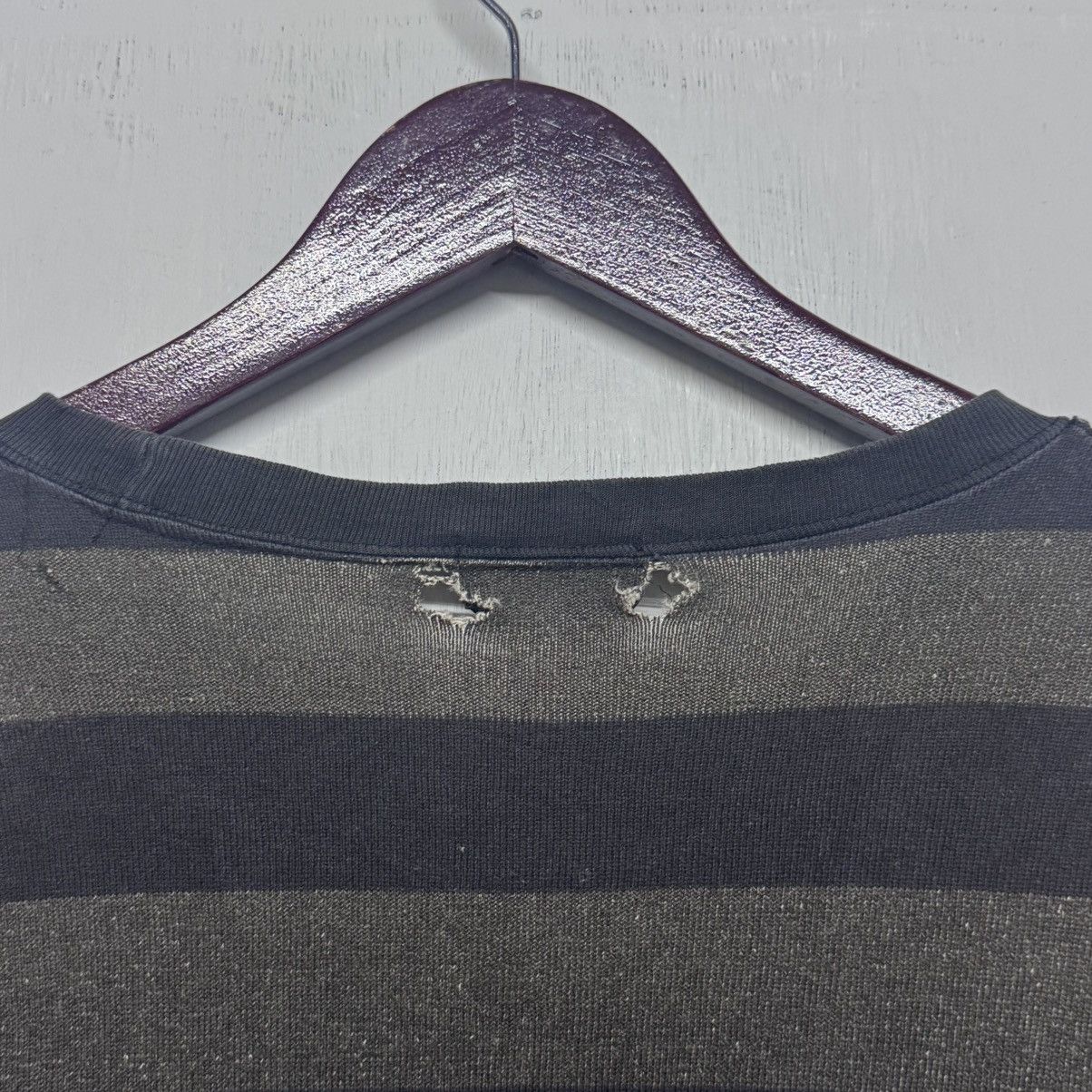 Distressed Thrashed Stripes Tee Shirt