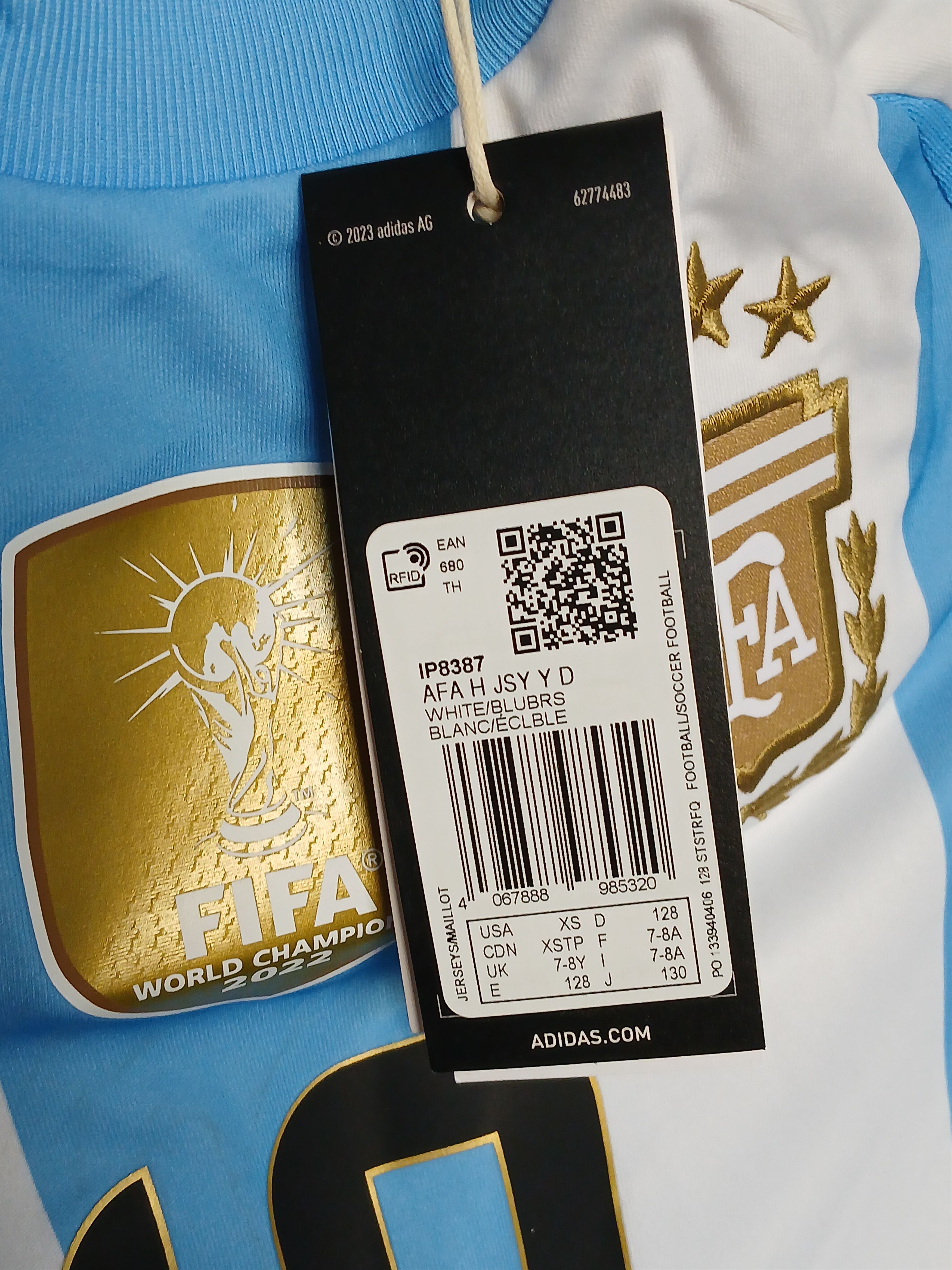 Adidas KIDS Argentina National Team 24/25 Home Football Jersey Size US XS / EU 42 / 0 - 13 Thumbnail