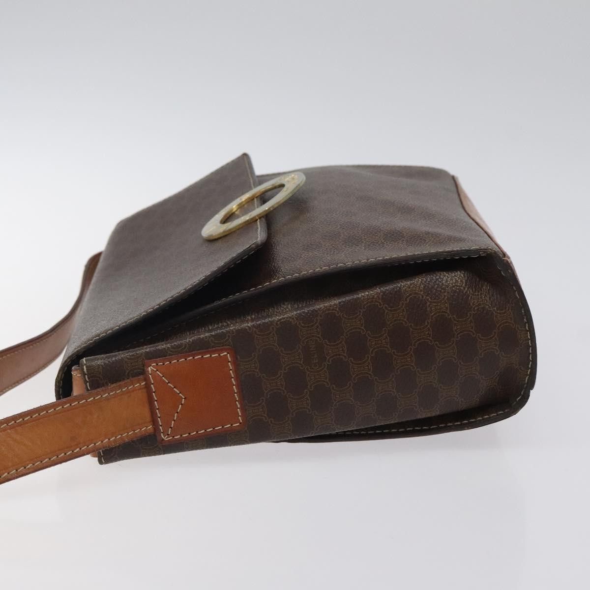 Celine CELINE Macadam Canvas Circle Shoulder Bag Pvc Leather Brown Size ONE SIZE - 5 Thumbnail