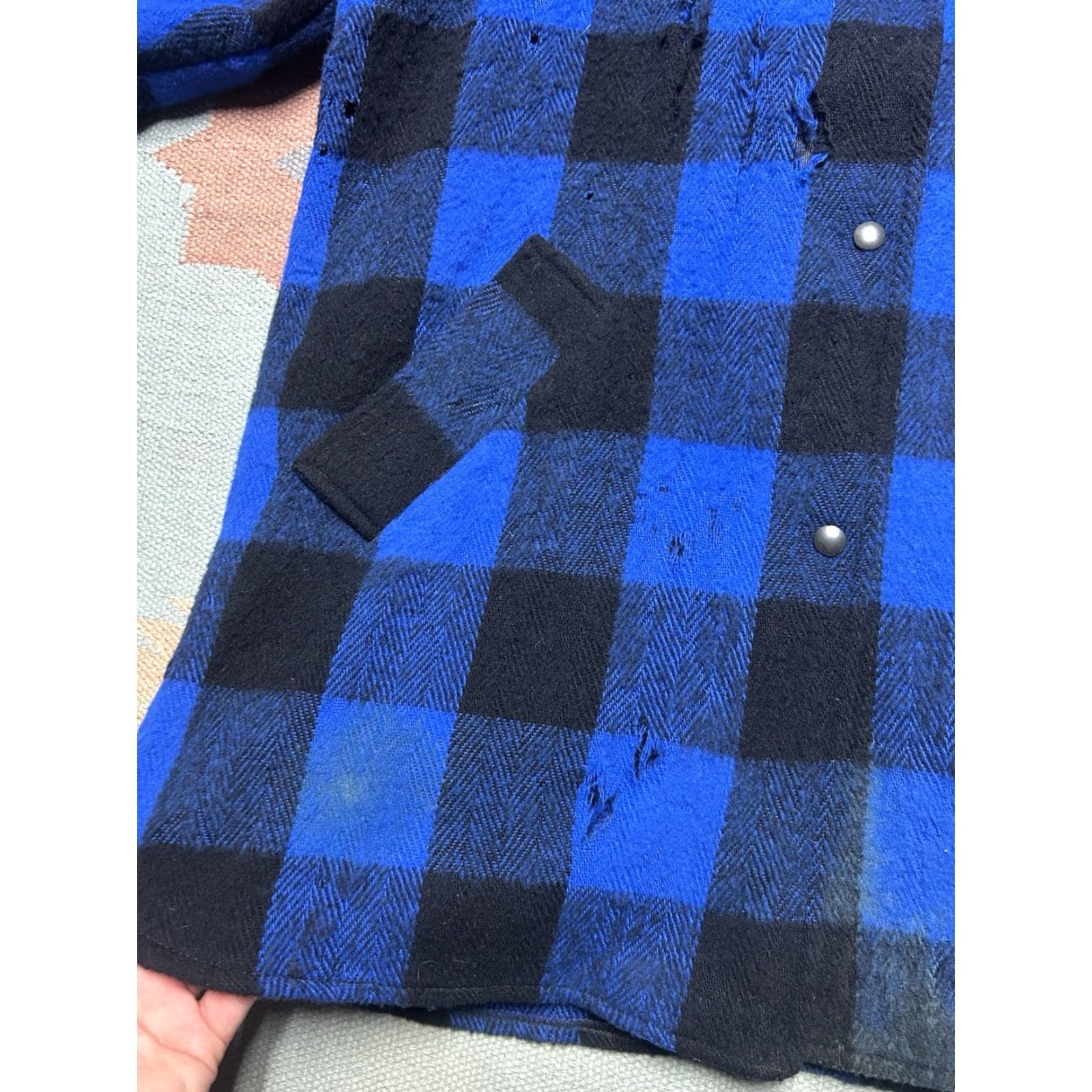 Eddie Bauer VINTAGE Eddie Bauer Snap Jacket Wool Blend Blue Plaid NWT DISTRESSED Women S 80s Mackinaw Jacket Shirt? Size S / US 4 / IT 40 - 2 Thumbnail