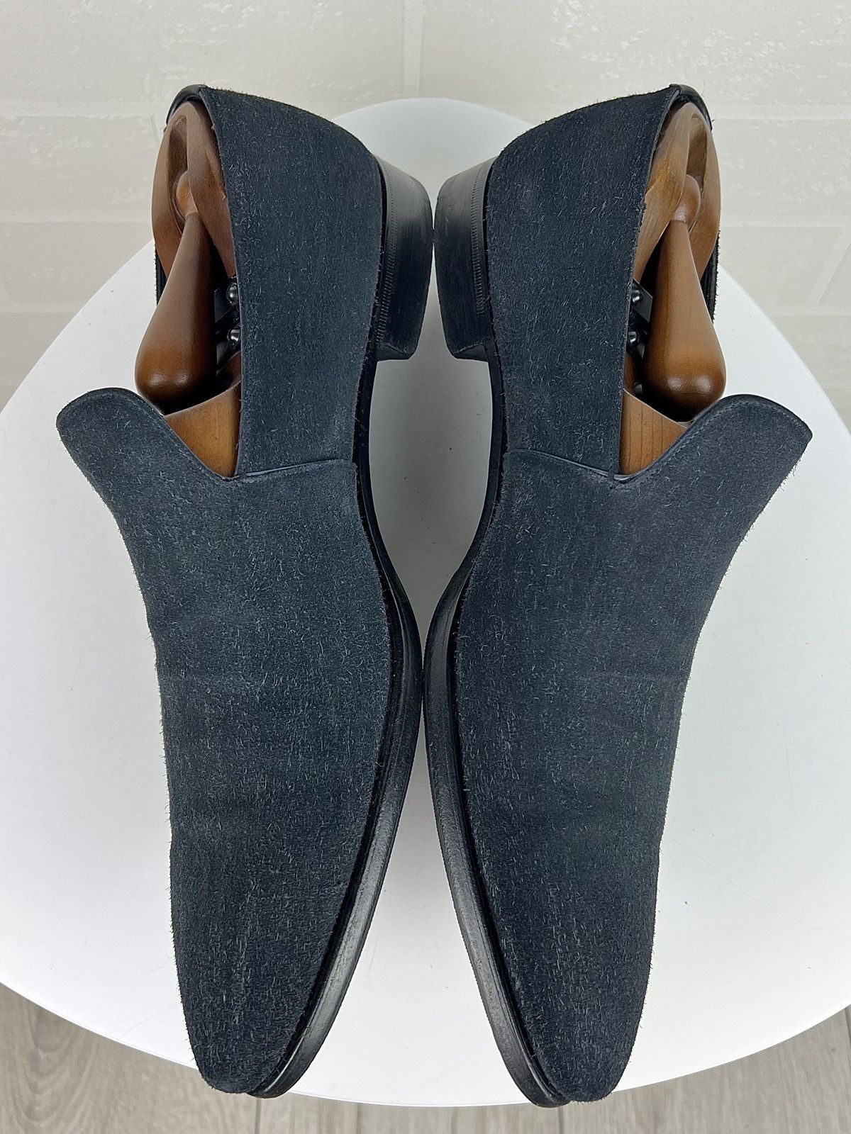 Prada PRADA MILANO Loafers Suede Leather Dress Shoes Blue Men's Size US 10.5 / EU 43-44 - 10 Thumbnail