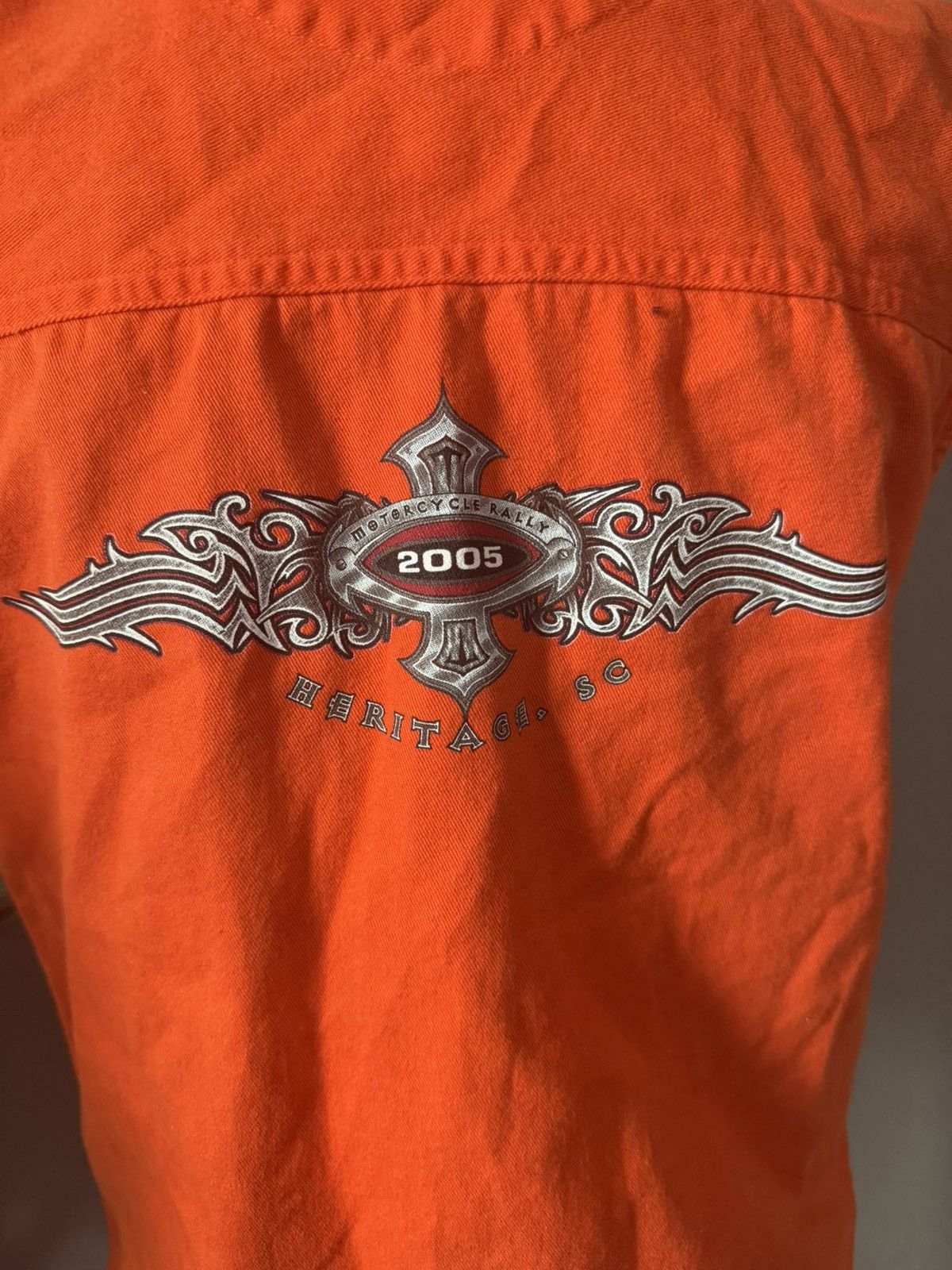 Other VTG Motorcycle Rally Y2K Heritage SC Orange Denim Biker Vest Size US M / EU 48-50 / 2 - 5 Thumbnail