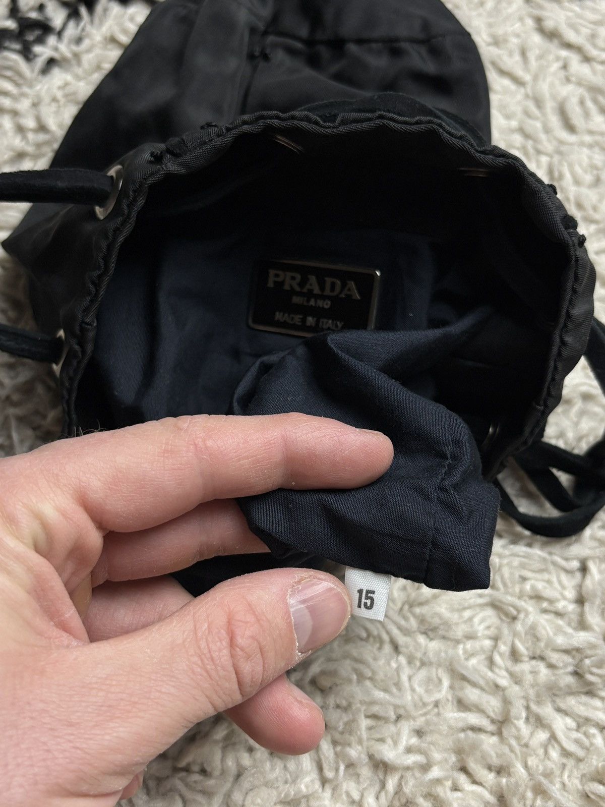 Prada Prada Vintage Mini Drawstring Bucket Bag Size ONE SIZE - 5 Thumbnail