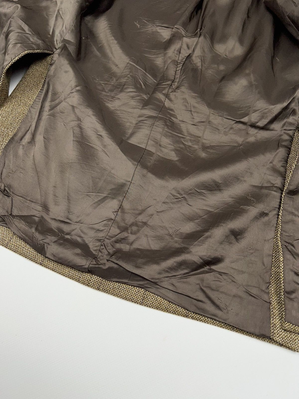 Vintage × Yves Saint Laurent Yves Saint Laurent Wool Blazer Brown Jacket Size 44R - 14 Thumbnail